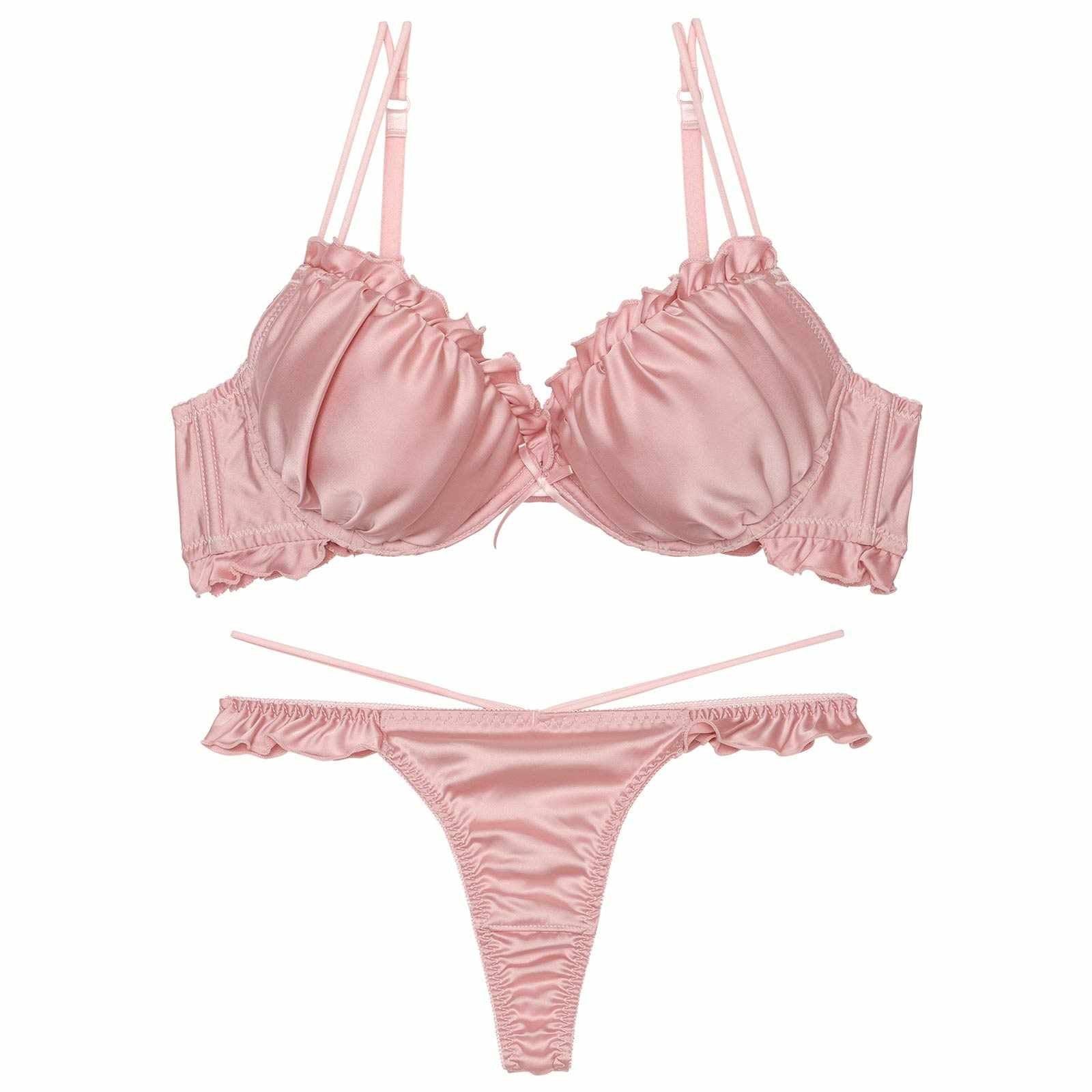 【ぴょな(PyunA.)プロデュース/Enfel】サテンフリルエンジェル ブラジャー&Tバック