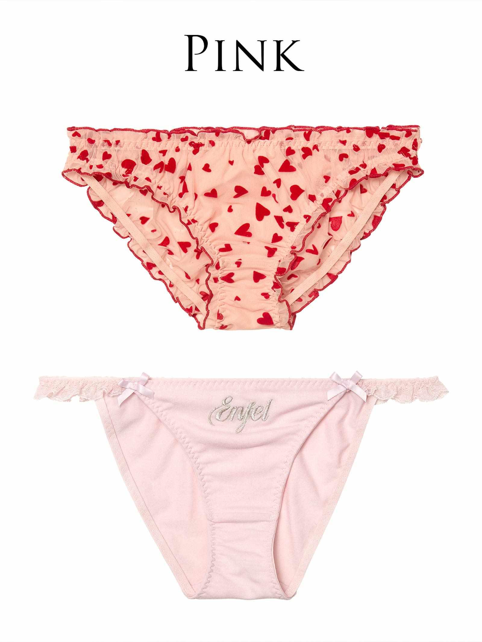 2/9新作!【ぴょな(PyunA.)プロデュース/Enfel】ロゴ刺繍&ハート柄　ショーツ2枚セット