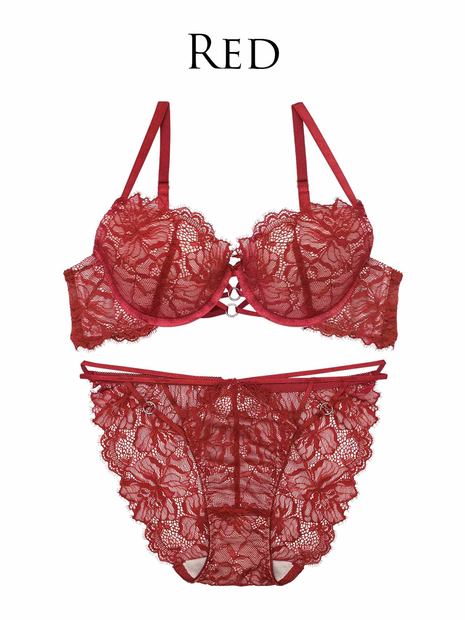 8/5新作!【ぴょな(PyunA.)プロデュース/Enfel】レースストリングデビル ブラジャー&ショーツ