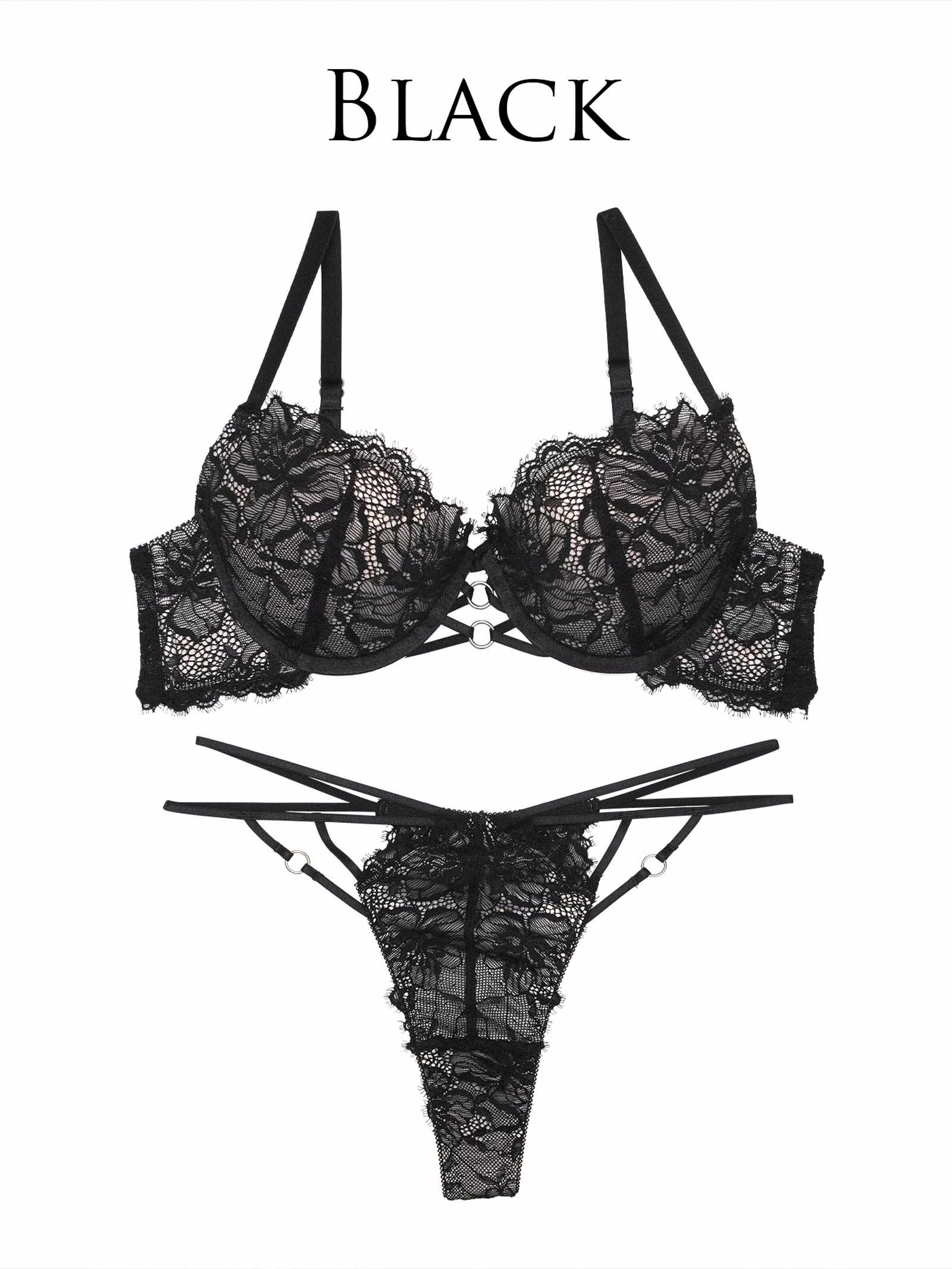 8/5新作!【ぴょな(PyunA.)プロデュース/Enfel】レースストリングデビル ブラジャー&Tバック