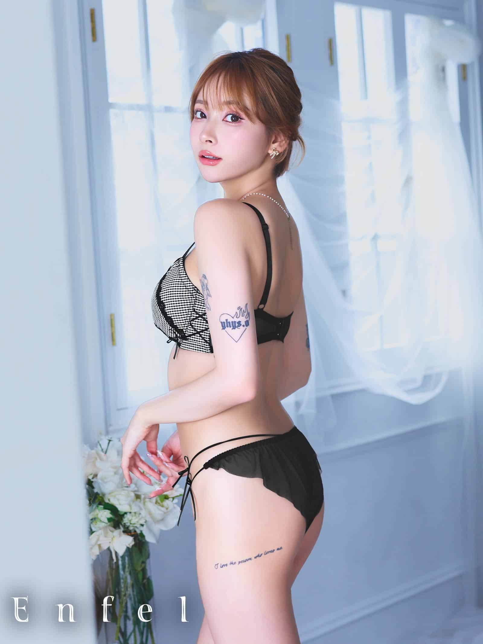 6/20新作!【PyunA．プロデュース-Enfel】ディア チェックブラジャー BLACK