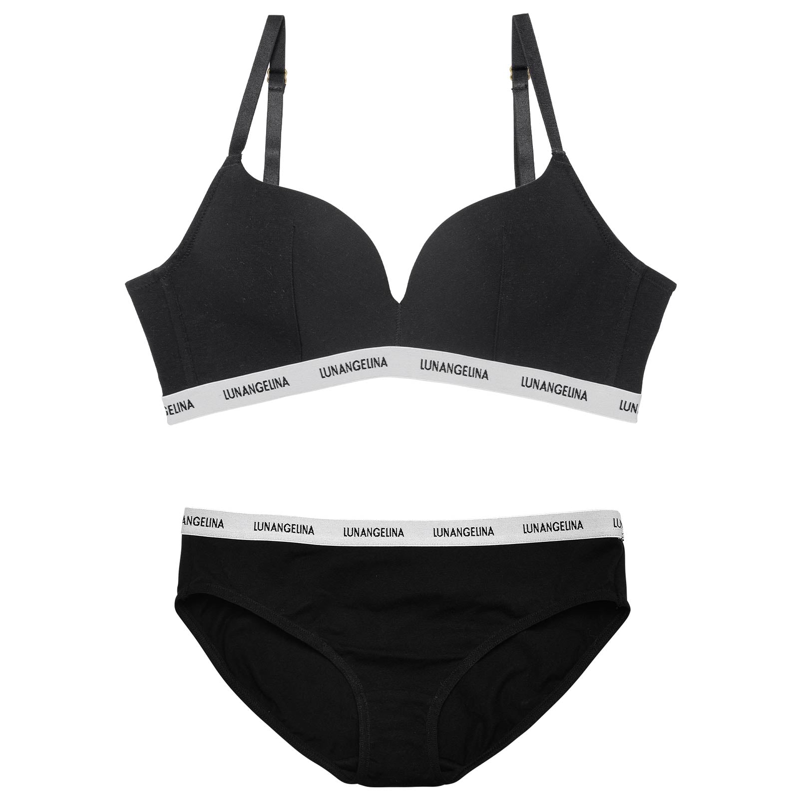 【ノンワイヤー】Bust Make Sporty Logo Bra ＆ Cotton Logo Tape Shorts