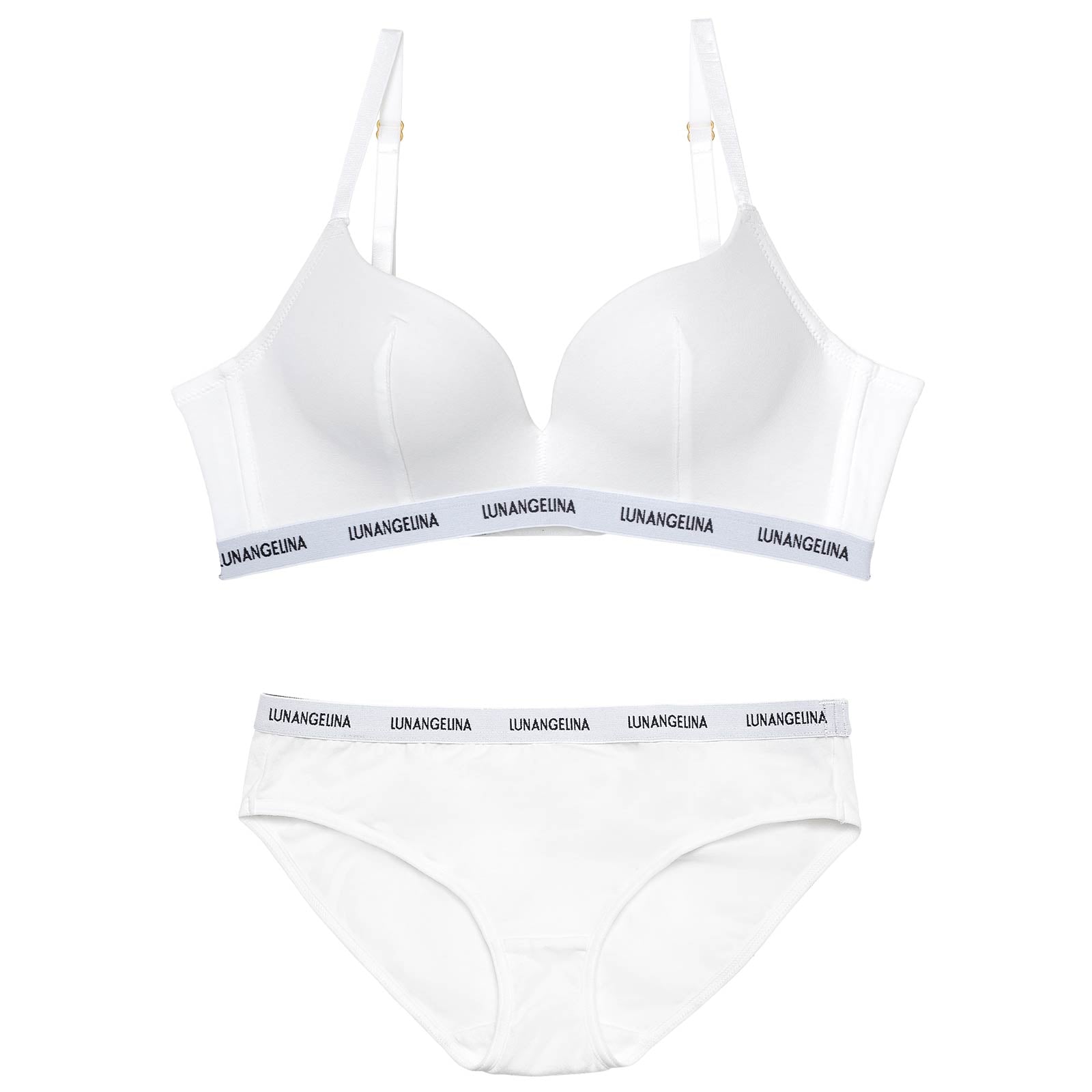 【ノンワイヤー】Bust Make Sporty Logo Bra ＆ Cotton Logo Tape Shorts