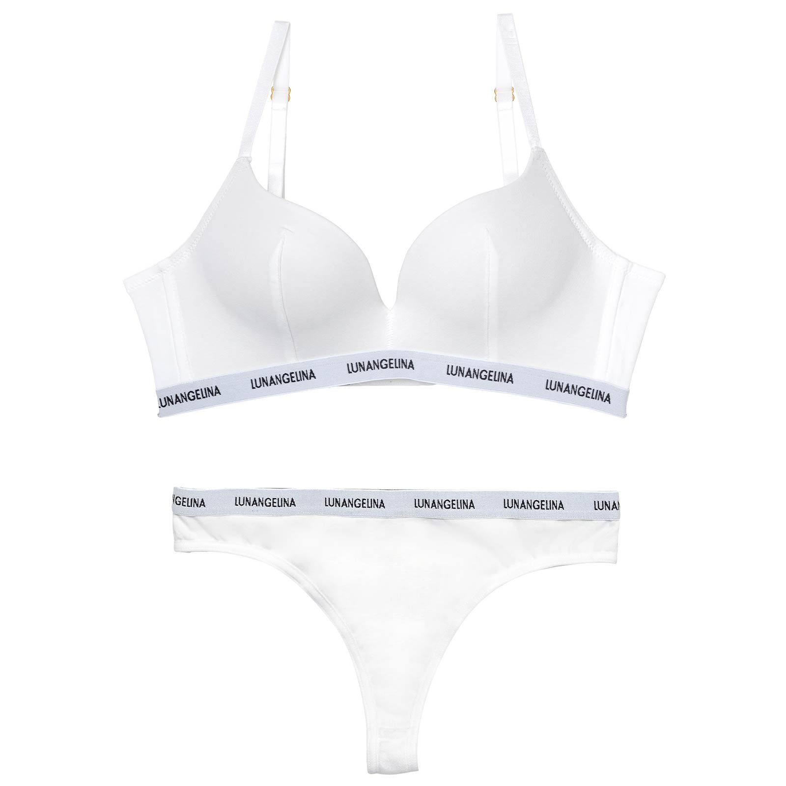 【ノンワイヤー】Bust Make Sporty Logo Bra ＆ Cotton Logo Tape Shorts