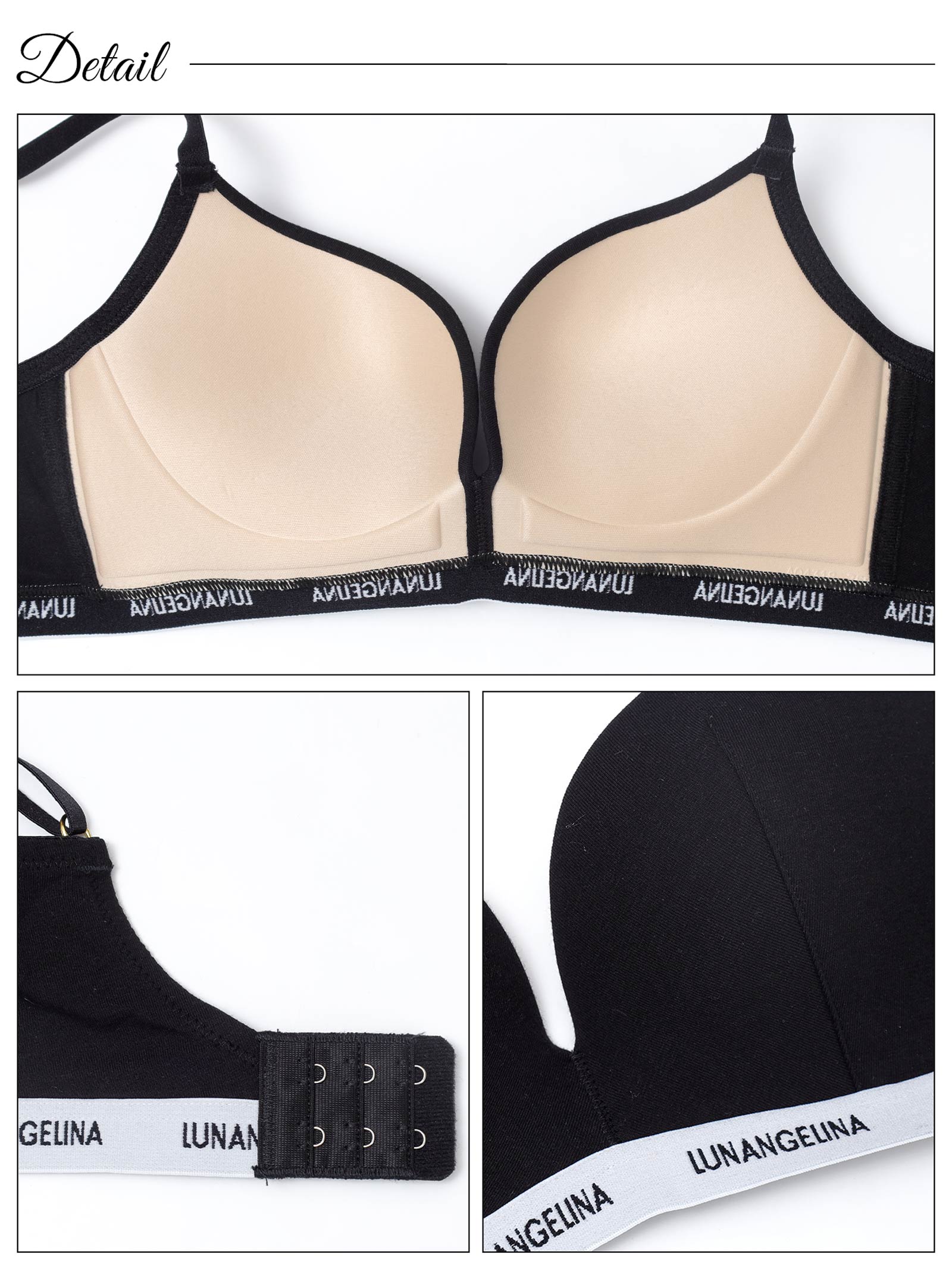 【ノンワイヤー】Bust Make Sporty Logo Bra ＆ Cotton Logo Tape Shorts