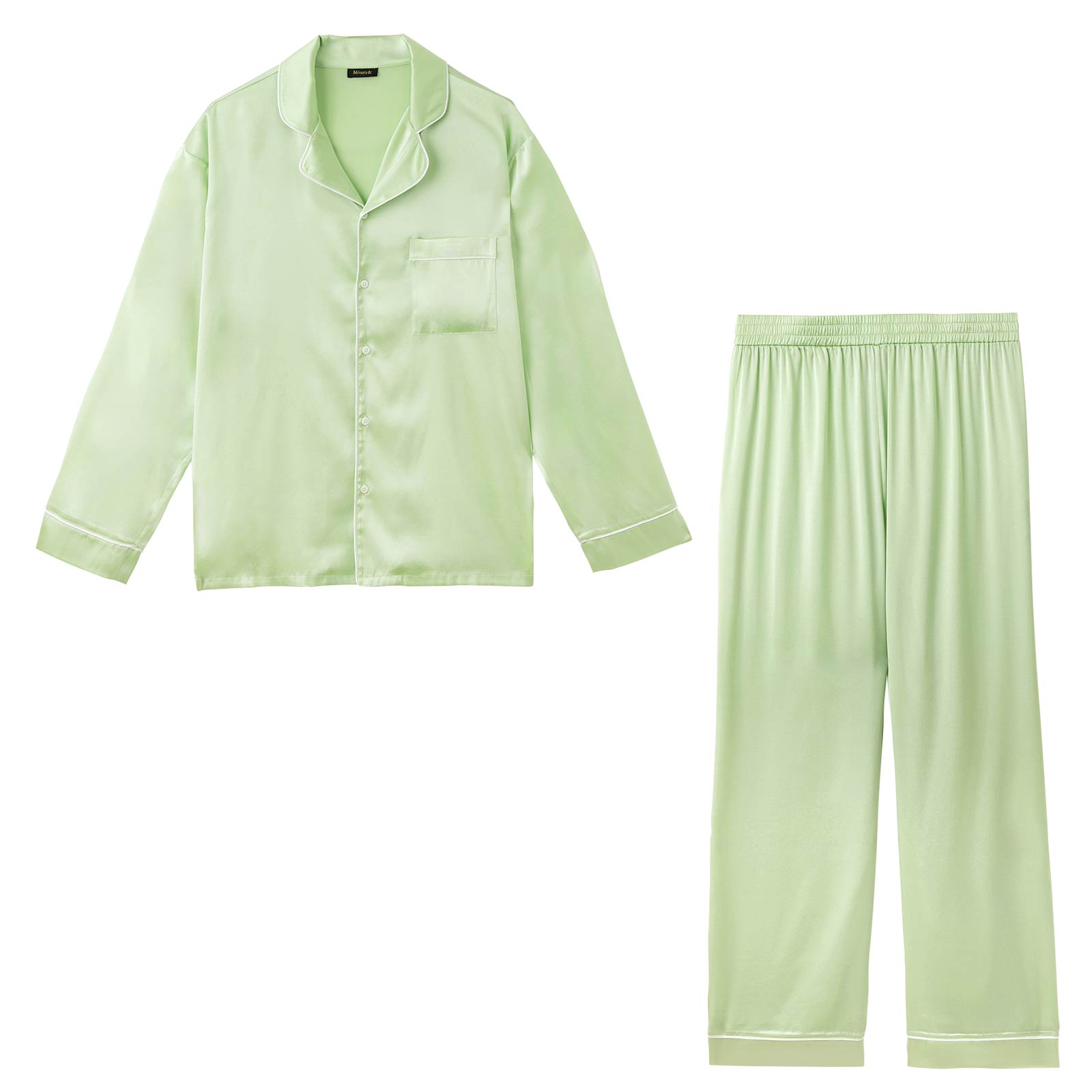 12/5新作!【Mivera＆/みゆうプロデュース】Silk Grace Pajamas シルクグレースパジャマ / メンズ MINT