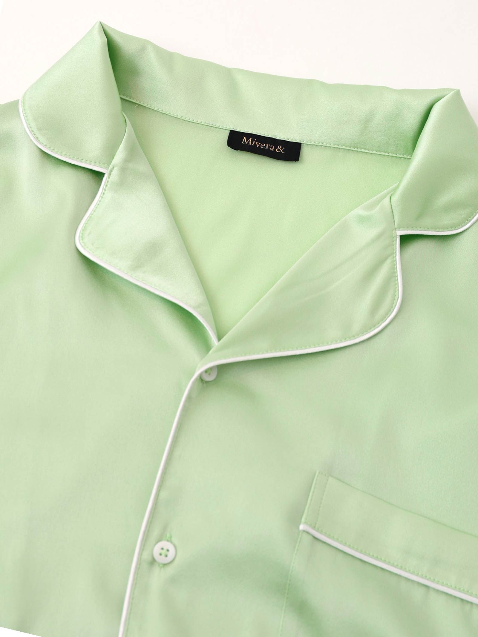 12/5新作!【Mivera＆/みゆうプロデュース】Silk Grace Pajamas シルクグレースパジャマ / メンズ MINT