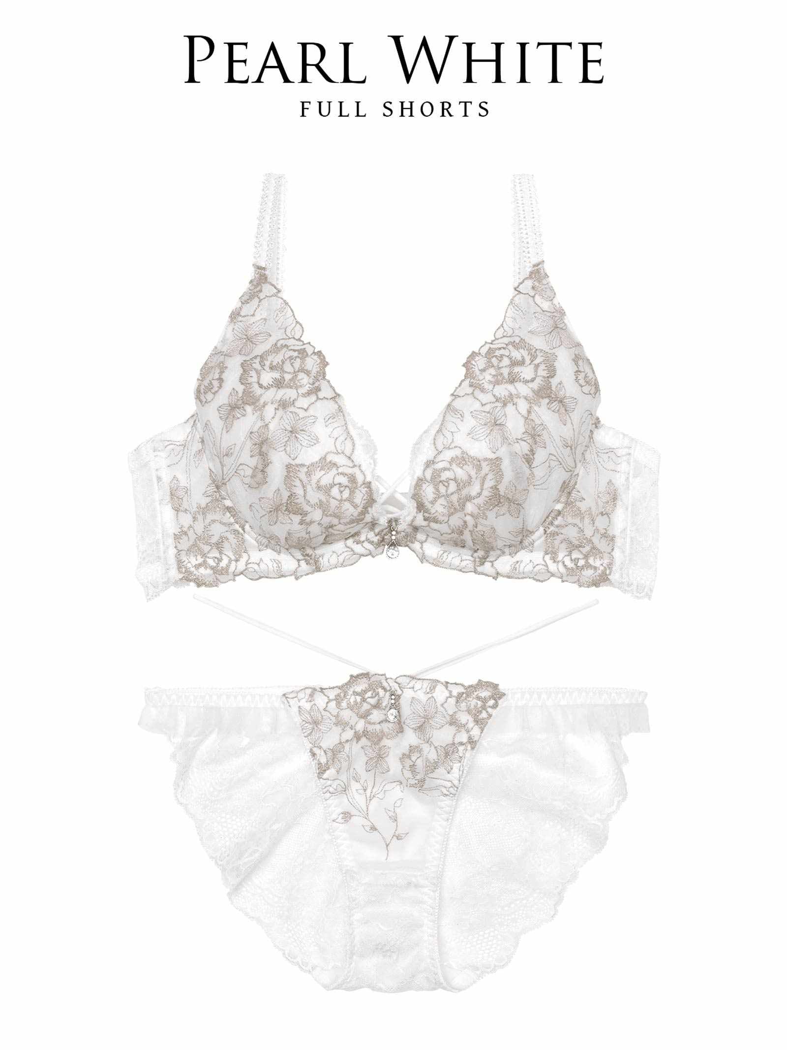 1/13新作!【伊藤桃々プロデュース/Rosem】リッチラメローズブラセット/パールホワイト