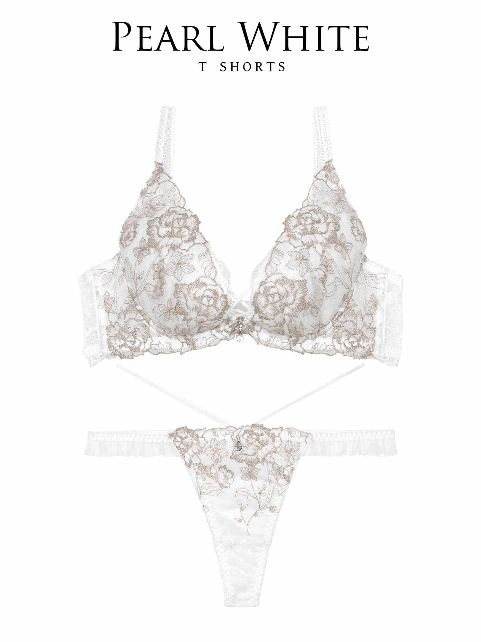 1/13新作!【伊藤桃々プロデュース/Rosem】リッチラメローズブラセット/パールホワイト