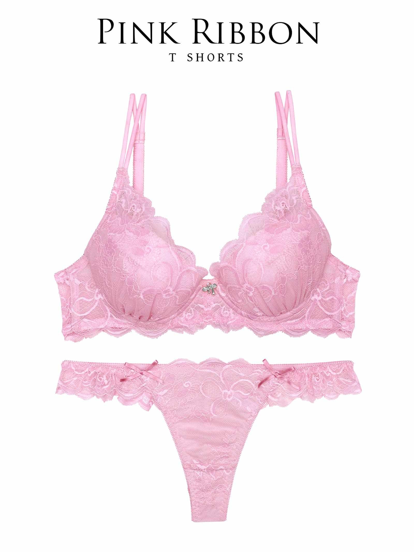 【伊藤桃々プロデュース/Rosem】フルールレースブラセット/ピンクリボン