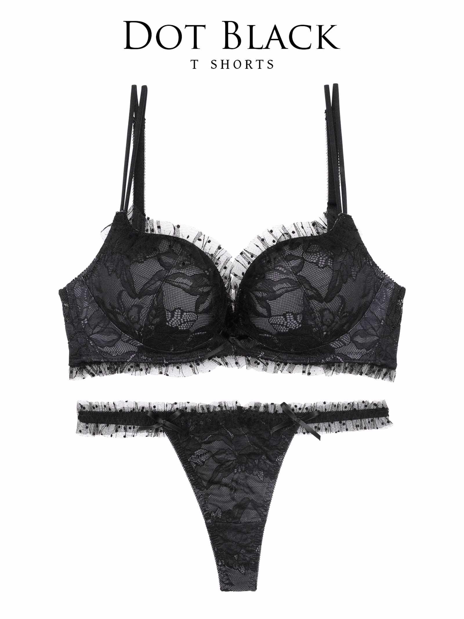 8/11新作!【伊藤桃々プロデュース/Rosem】ドットレーシーノンワイヤーブラセット/ドットブラック