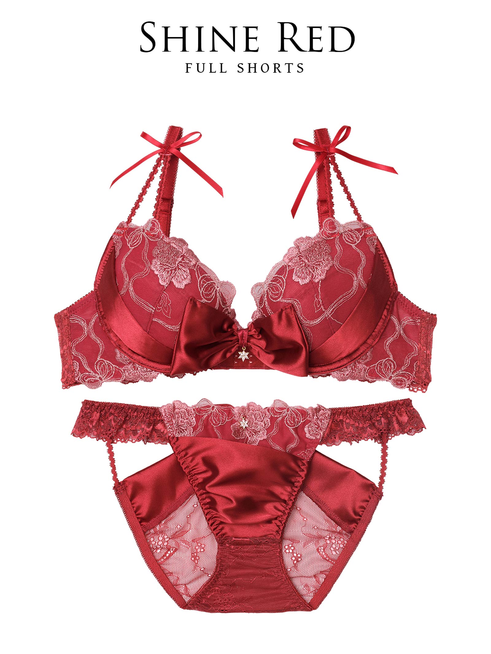 12/3新作!【伊藤桃々プロデュース/Rosem】プレゼントリボンブラセット/シャインレッド