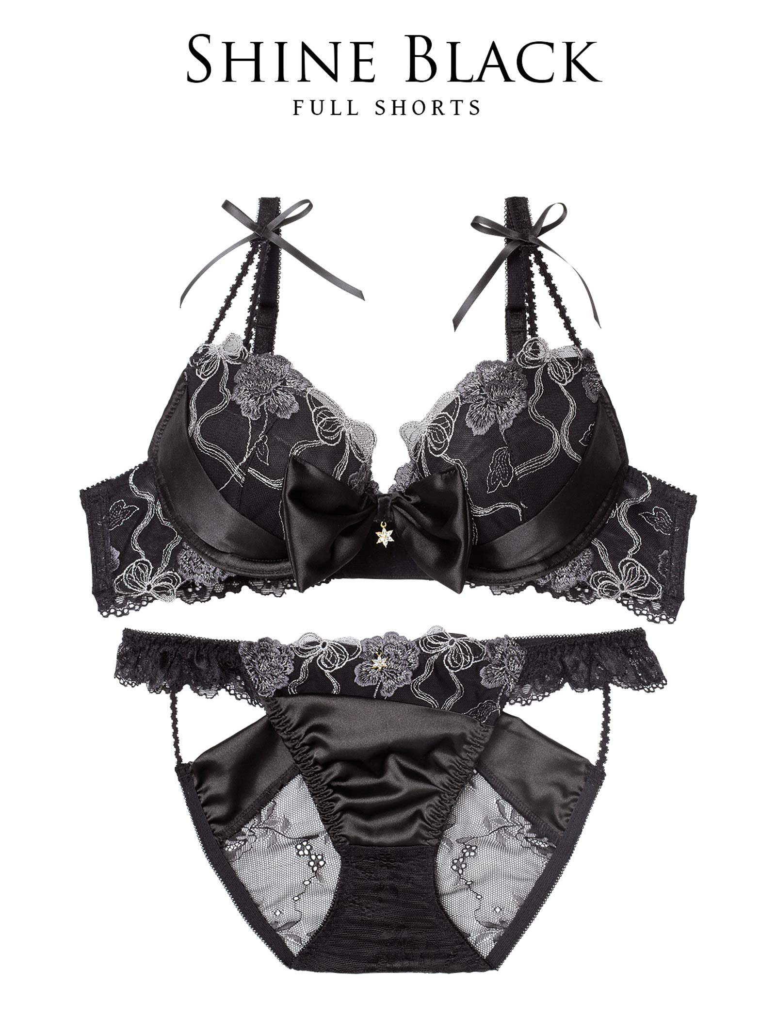 12/3新作!【伊藤桃々プロデュース/Rosem】プレゼントリボンブラセット/シャインブラック