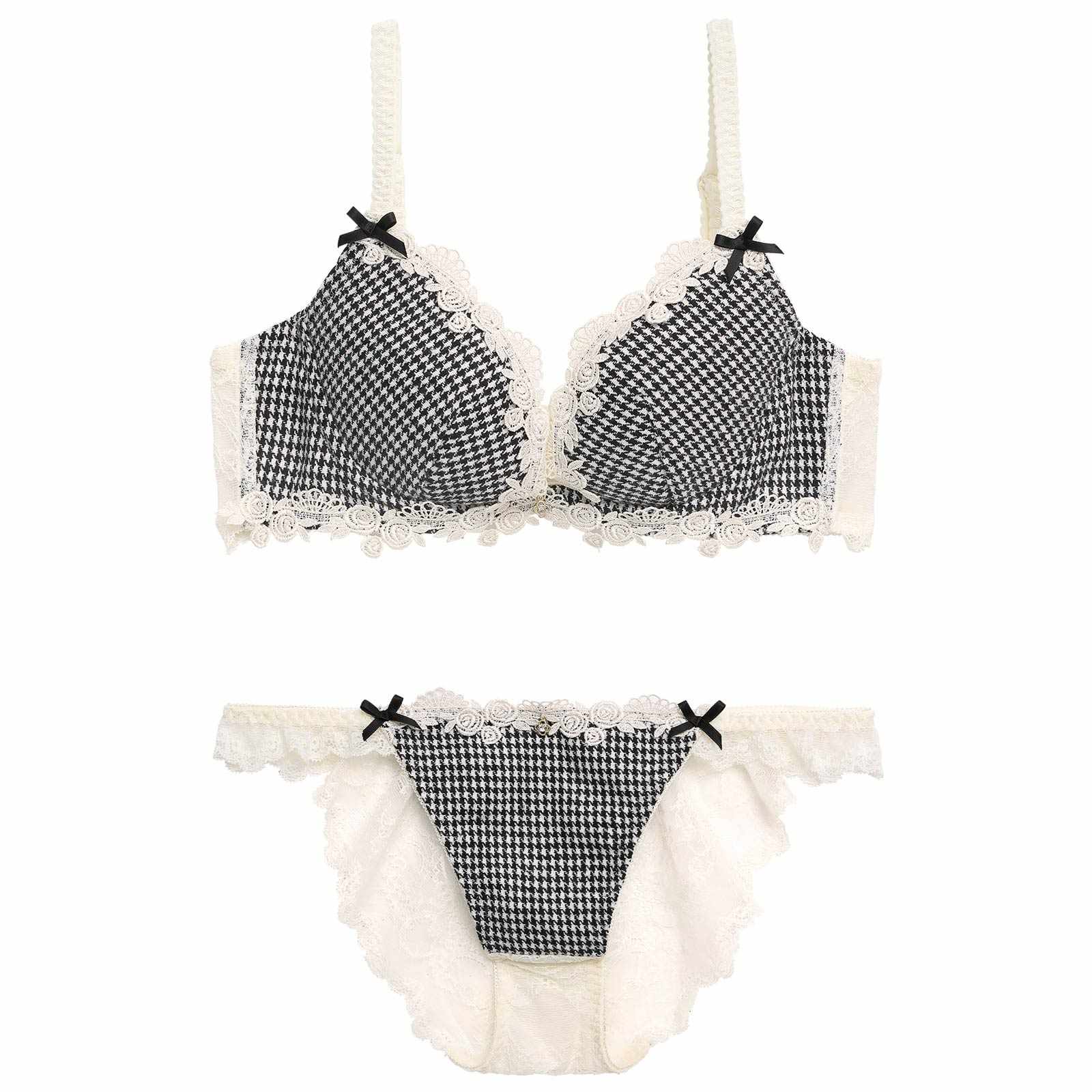 1/13新作!【伊藤桃々プロデュース/Rosem】チドリチェックブラセット/ホワイト