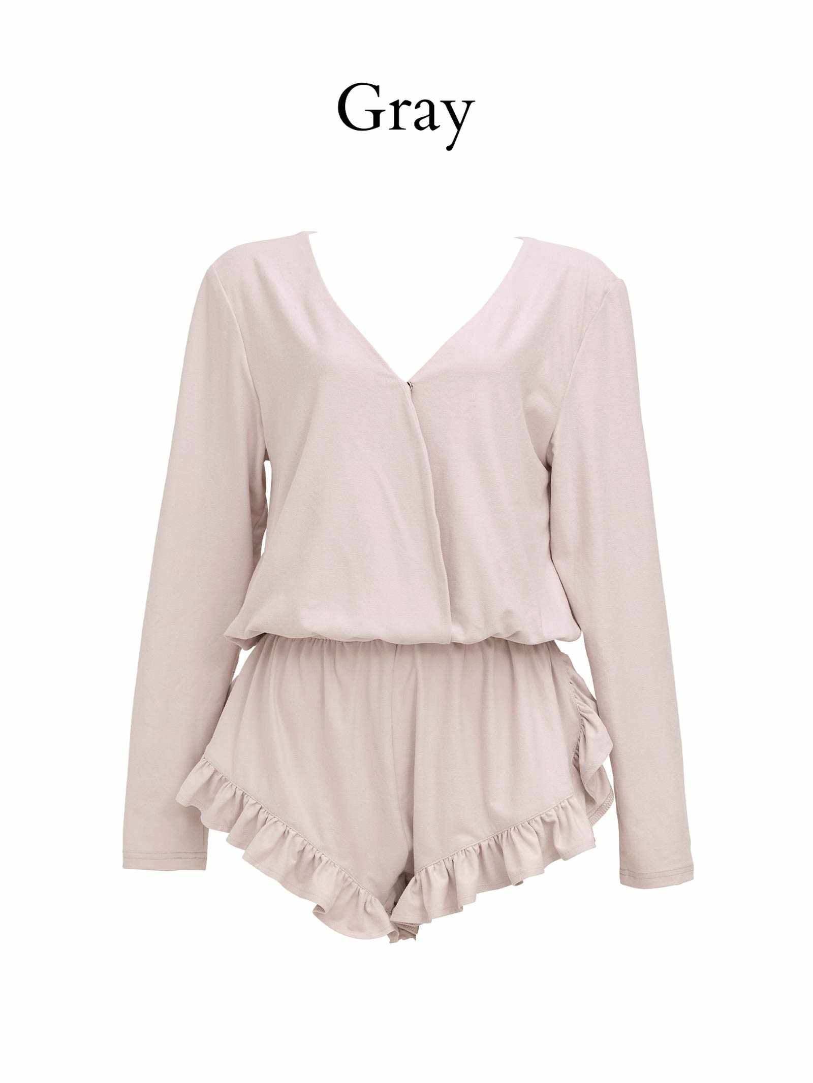 【Mivera＆/みゆうプロデュース】Belle Drape Rompers　ベルドレープロンパース/GRAY