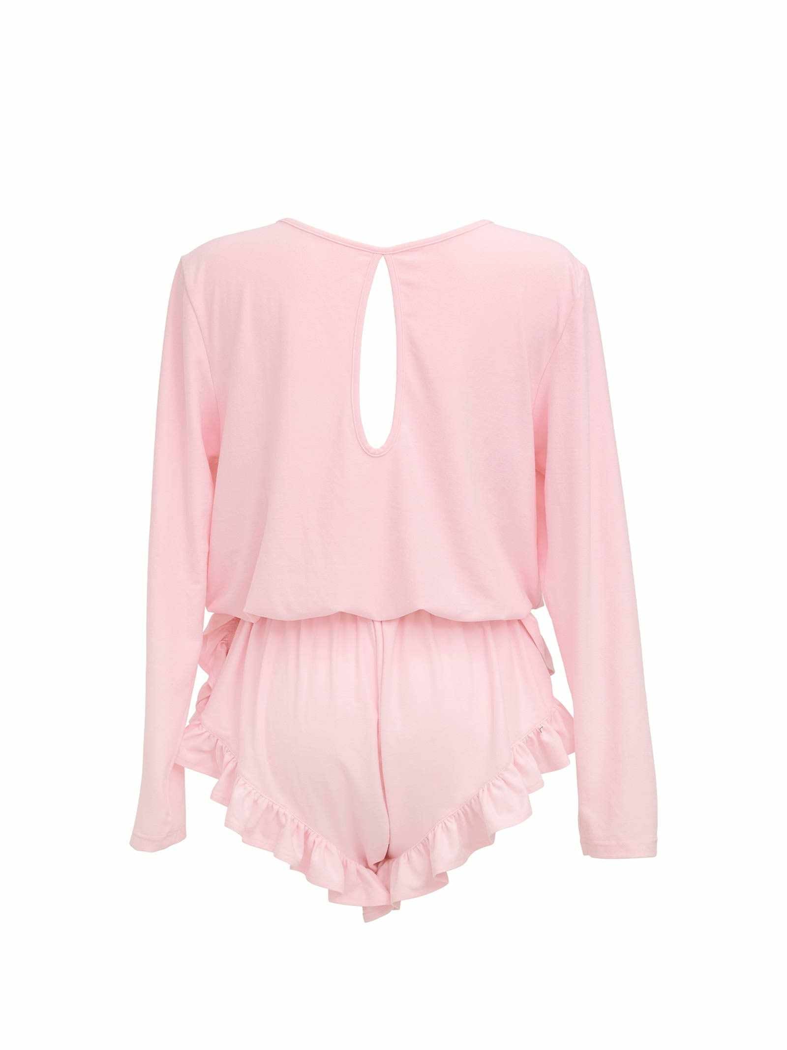 【Mivera＆/みゆうプロデュース】Belle Drape Rompers　ベルドレープロンパース/PINK