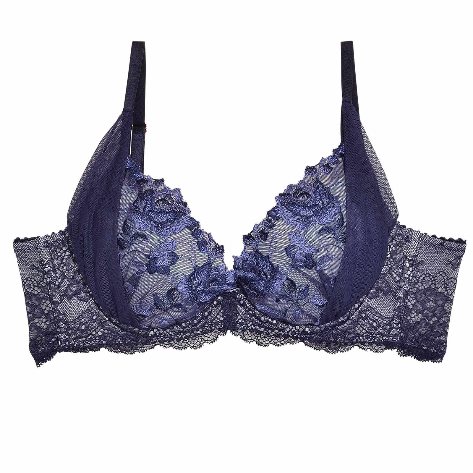 【ダレノガレ明美プロデュース/GARRONE】Rose Antique Bra ローズアンティークブラ / NAVY