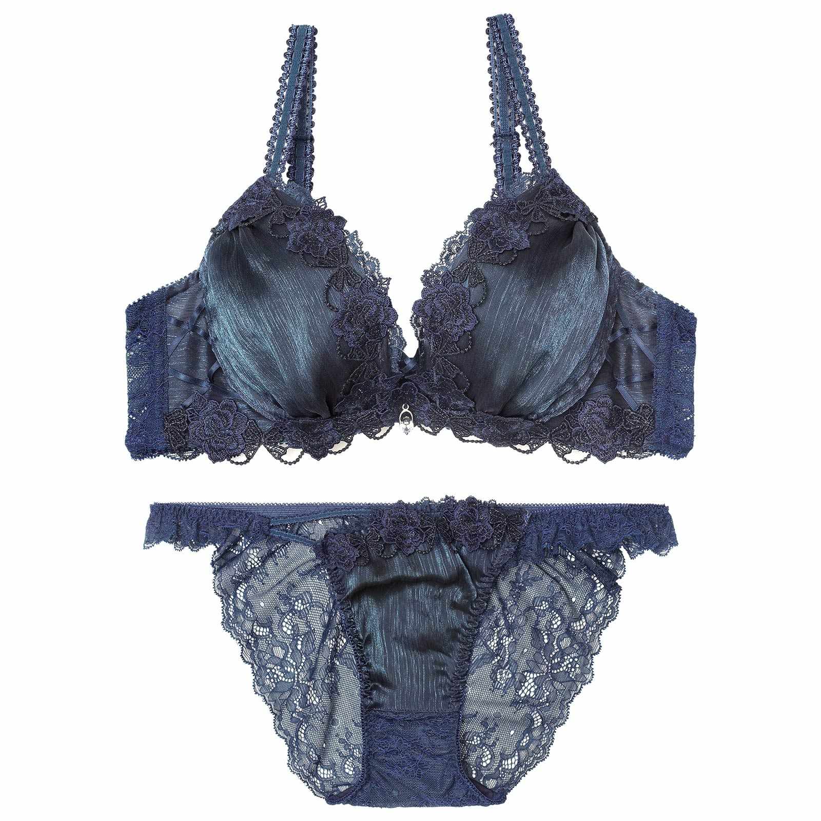 3/21新作!【伊藤桃々プロデュース/Rosem】トゥインクルフラワーブラセット/スターネイビー