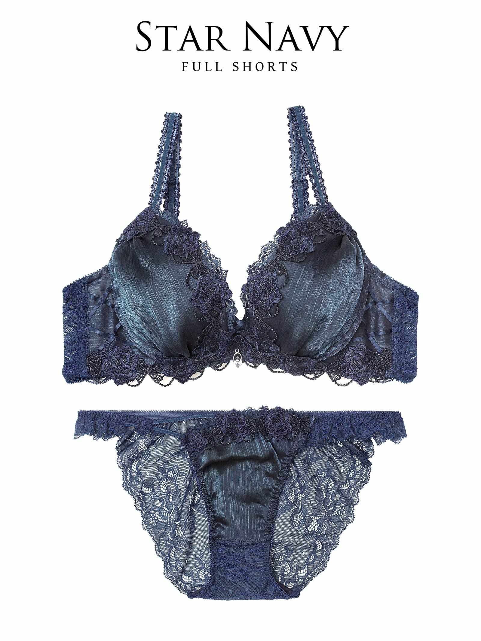 3/21新作!【伊藤桃々プロデュース/Rosem】トゥインクルフラワーブラセット/スターネイビー