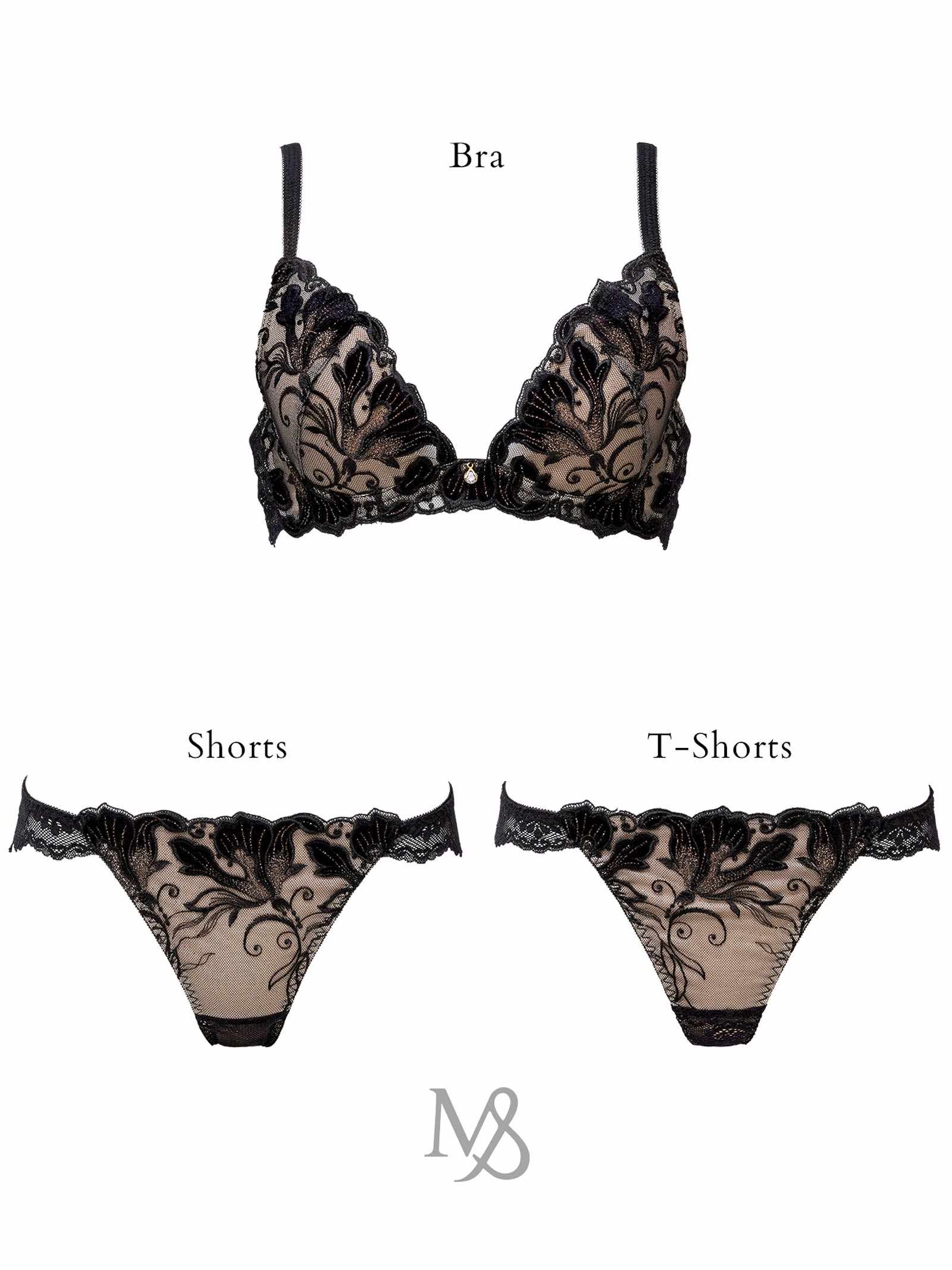 【Mivera＆/みゆうプロデュース】Oriental Blossom Bra　オリエンタルブロッサムブラ/BLACK