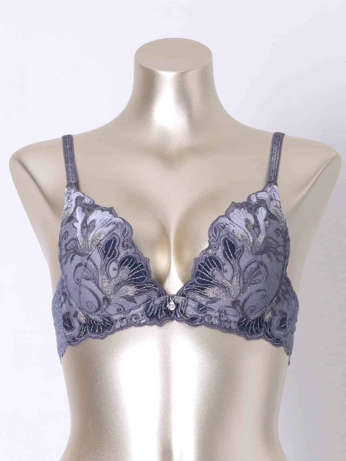 【Mivera＆/みゆうプロデュース】Oriental Blossom Bra　オリエンタルブロッサムブラ/BLUEGRAY