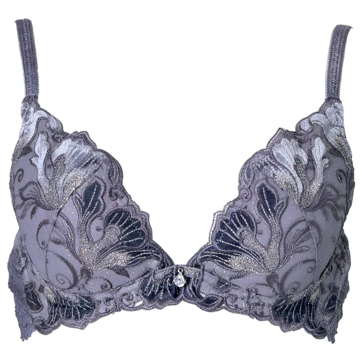 【Mivera＆/みゆうプロデュース】Oriental Blossom Bra　オリエンタルブロッサムブラ/BLUEGRAY