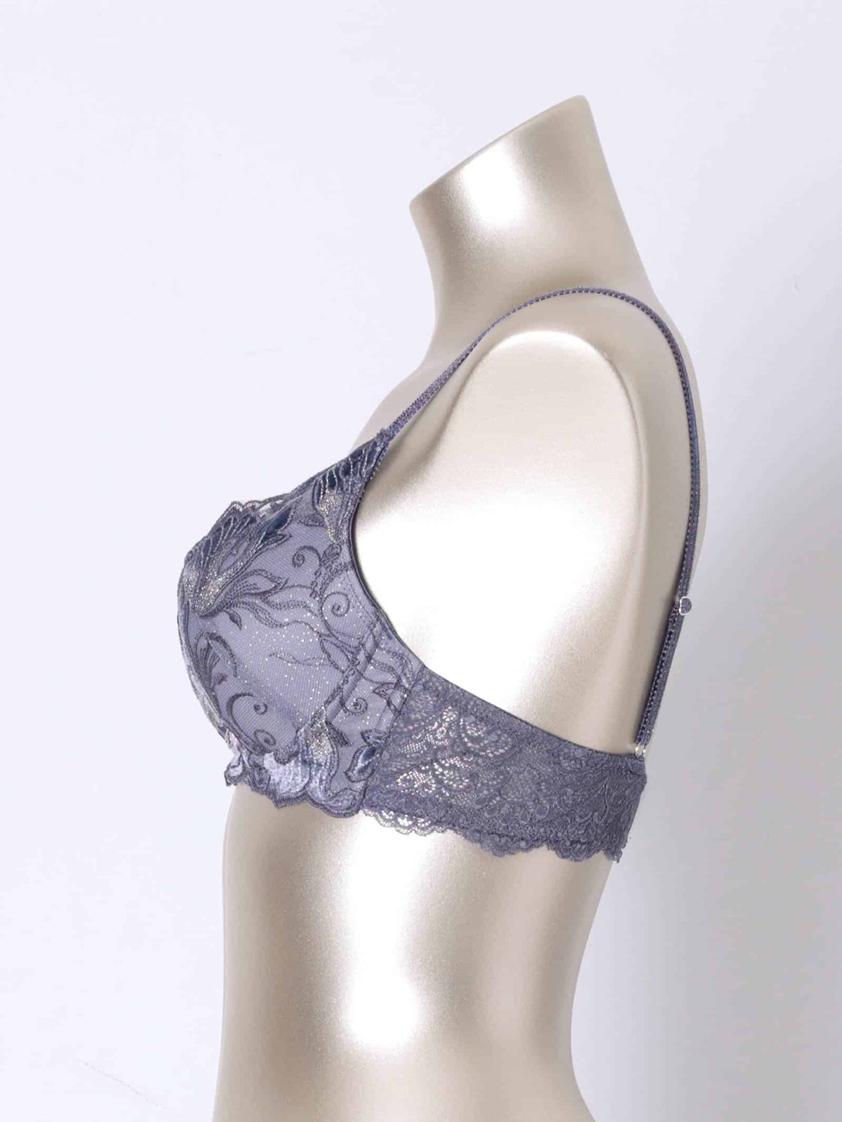 【Mivera＆/みゆうプロデュース】Oriental Blossom Bra　オリエンタルブロッサムブラ/BLUEGRAY