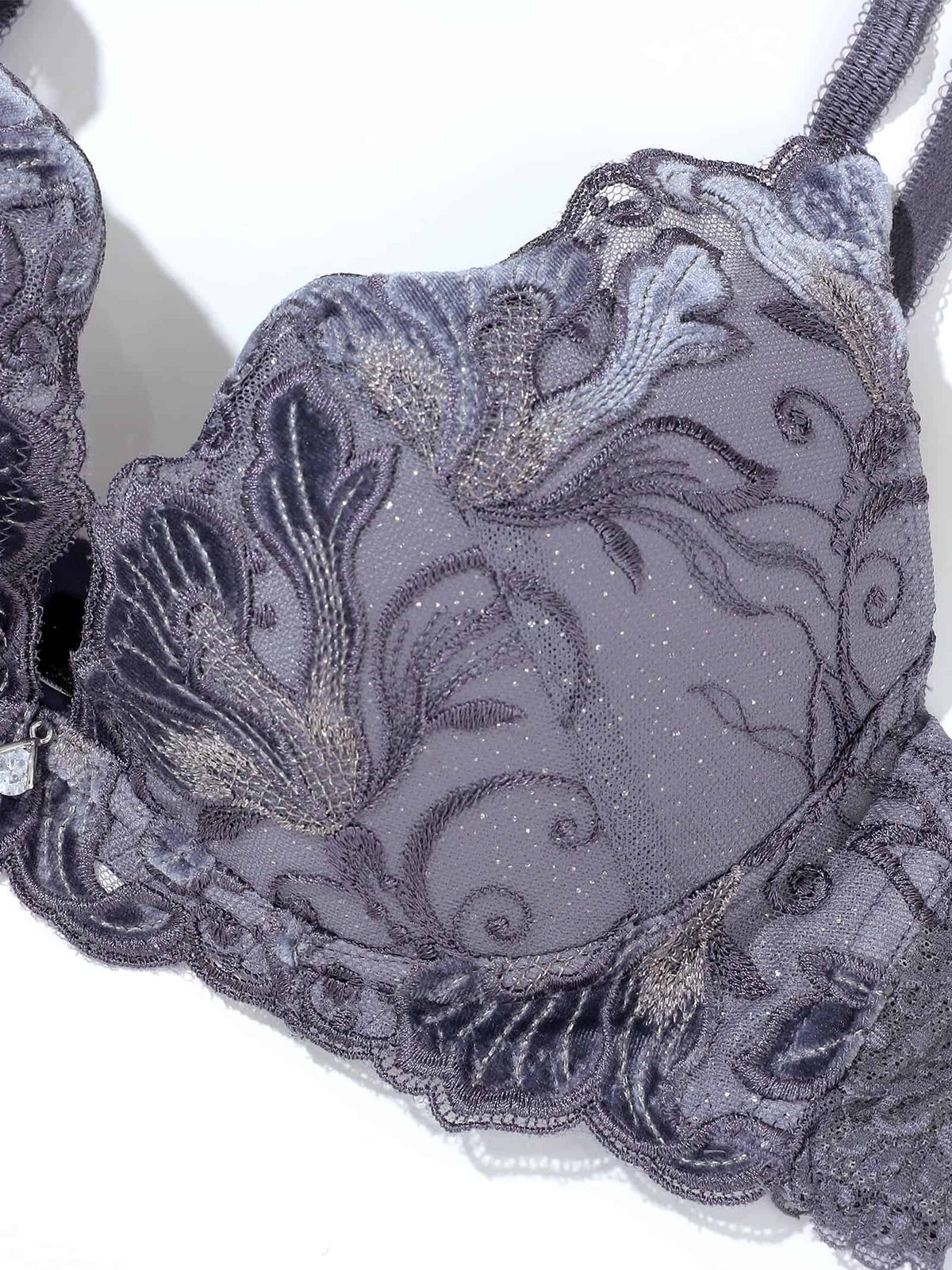 【Mivera＆/みゆうプロデュース】Oriental Blossom Bra　オリエンタルブロッサムブラ/BLUEGRAY