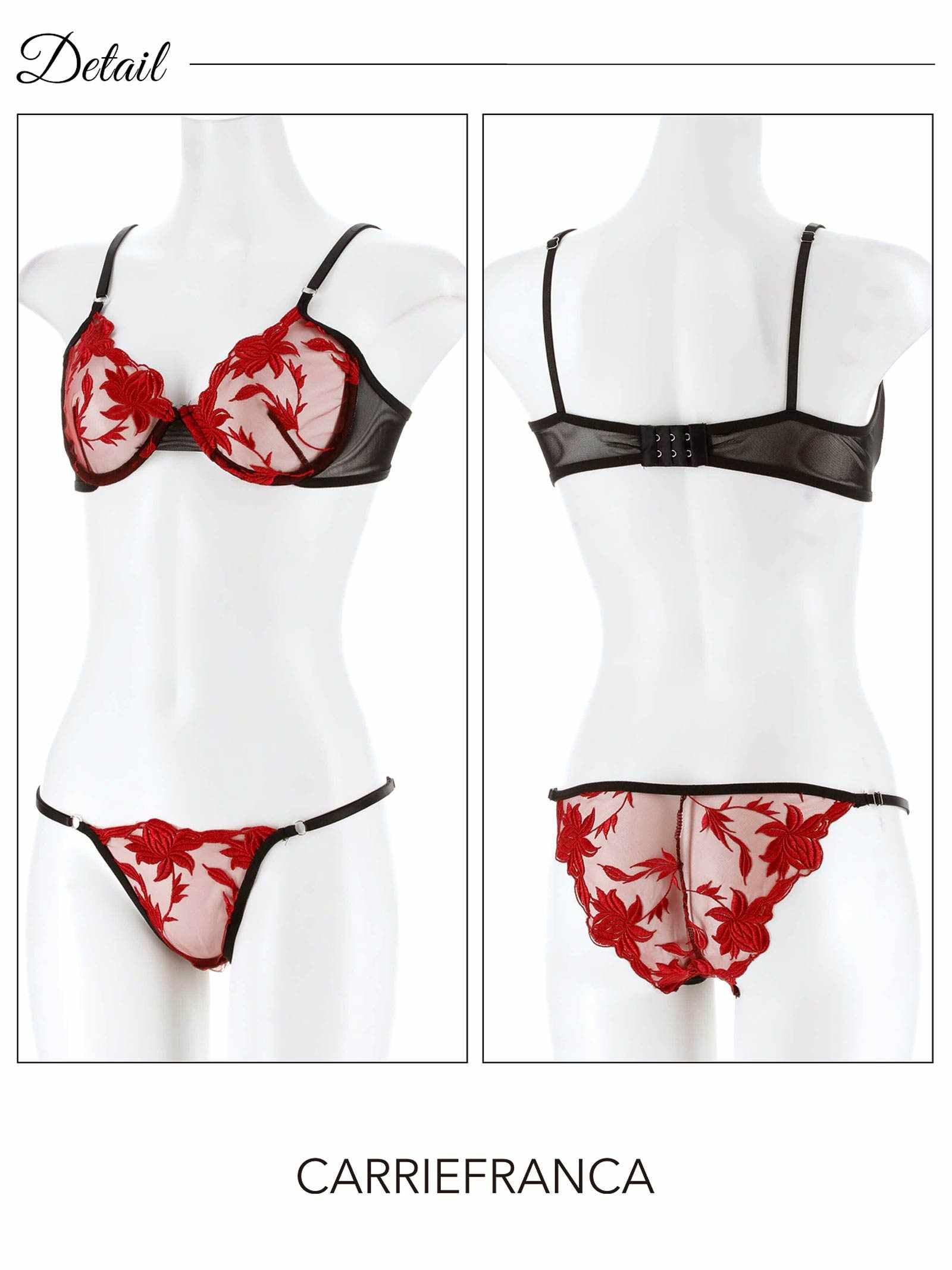 5/26新作![CARRIEFRANCA]シアーメッシュエンブロイダリーブラセット