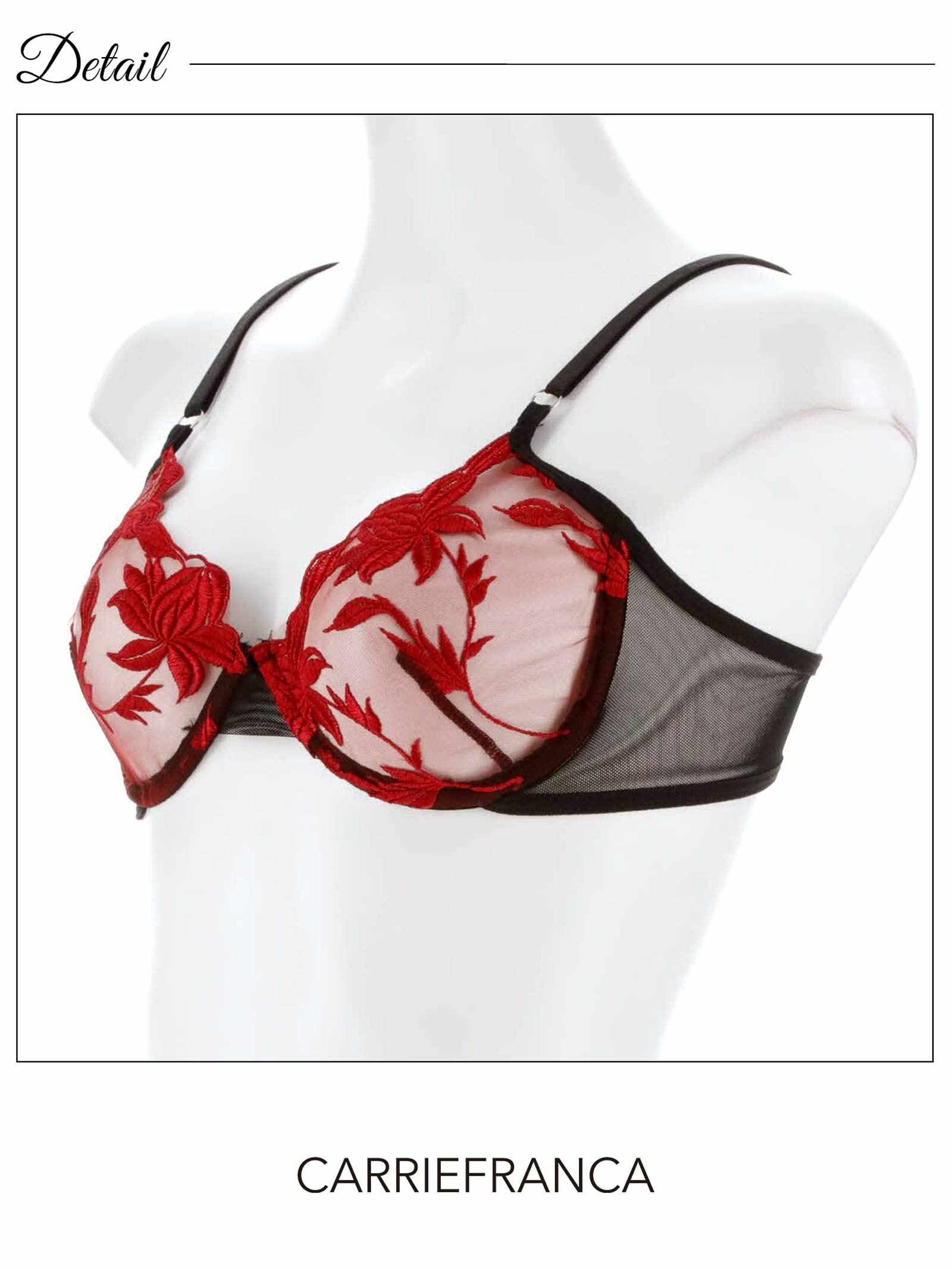 5/26新作![CARRIEFRANCA]シアーメッシュエンブロイダリーブラセット
