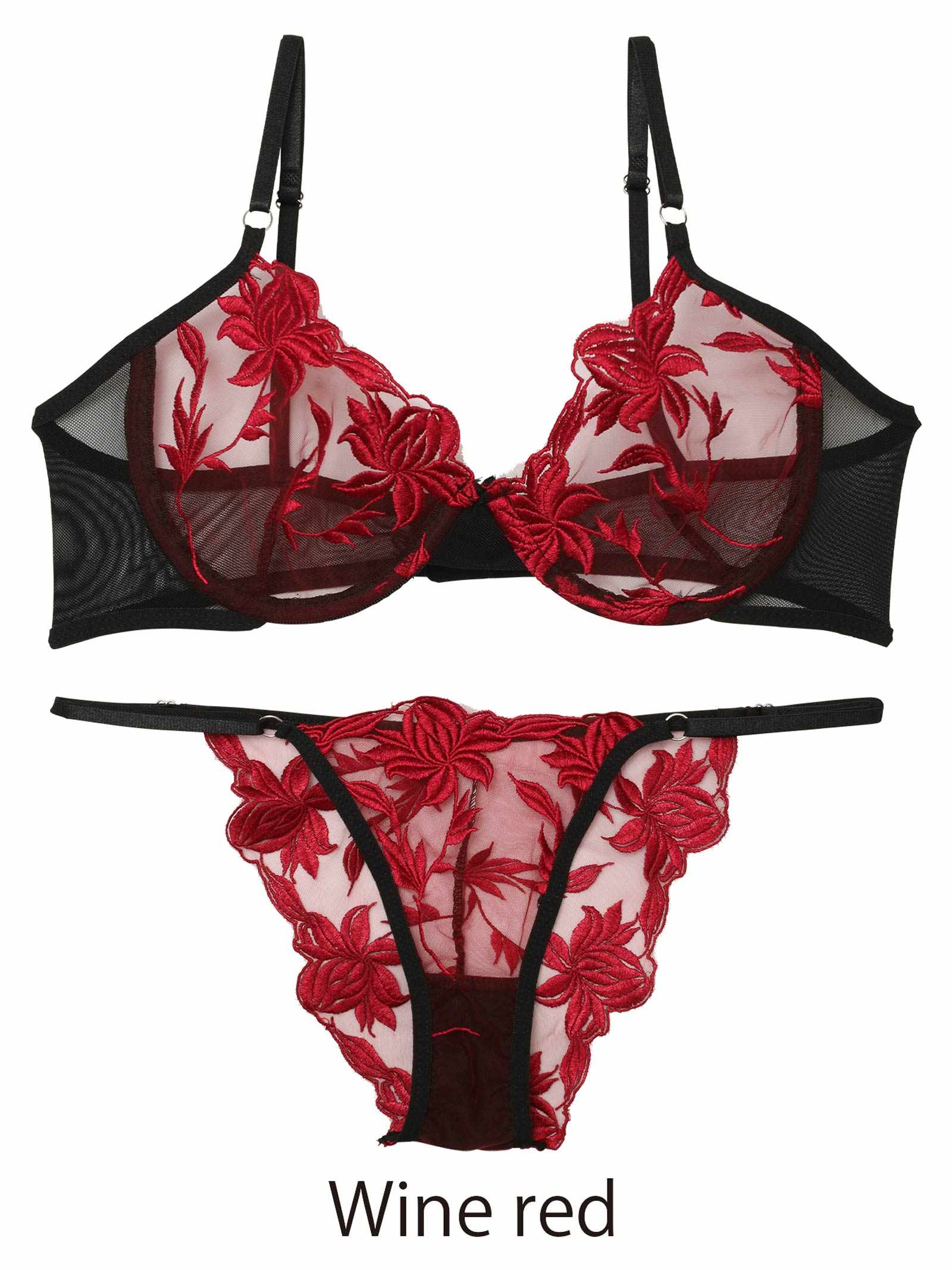 5/26新作![CARRIEFRANCA]シアーメッシュエンブロイダリーブラセット