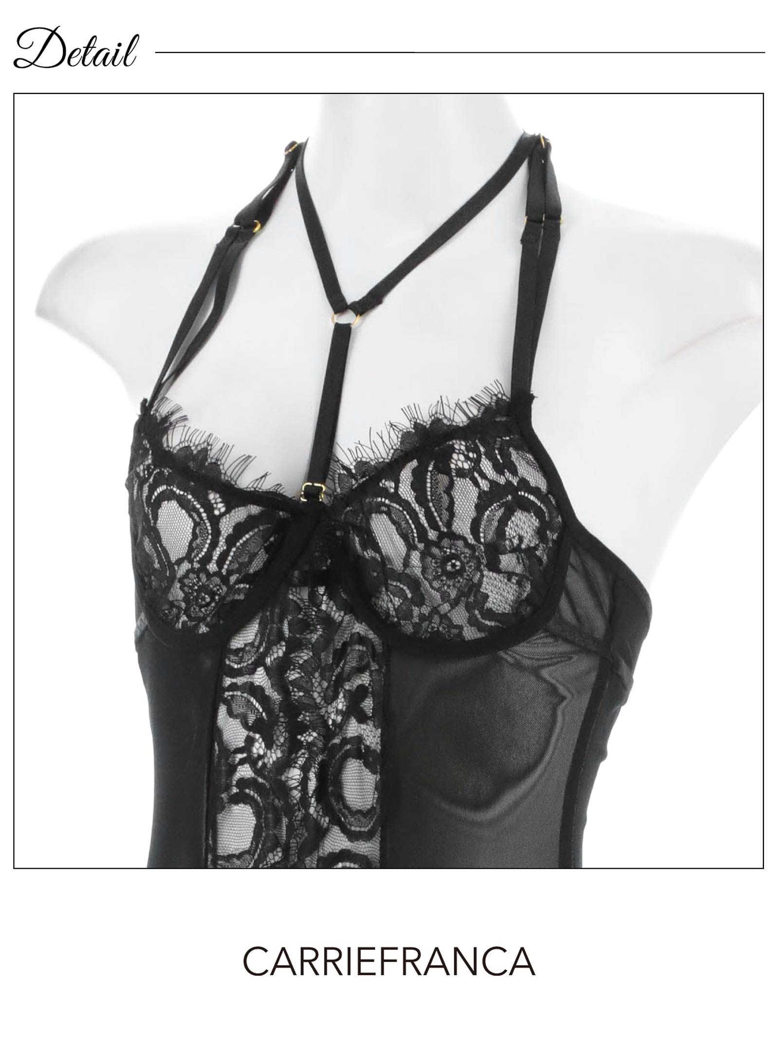 9/1新作![CARRIEFRANCA]ホルターストリングガーターベビードール