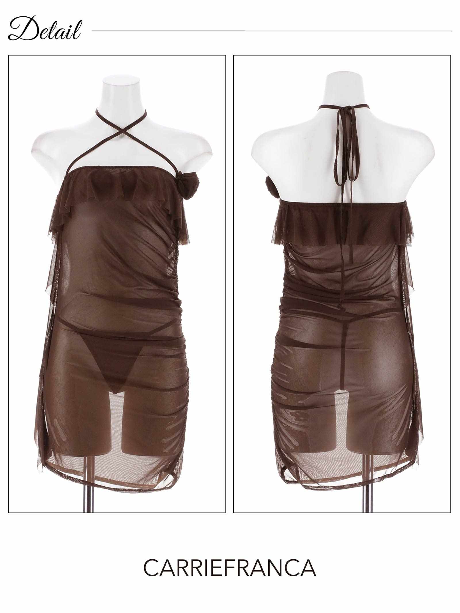 9/15新作![CARRIEFRANCA]クロスホルターフリルベビードール