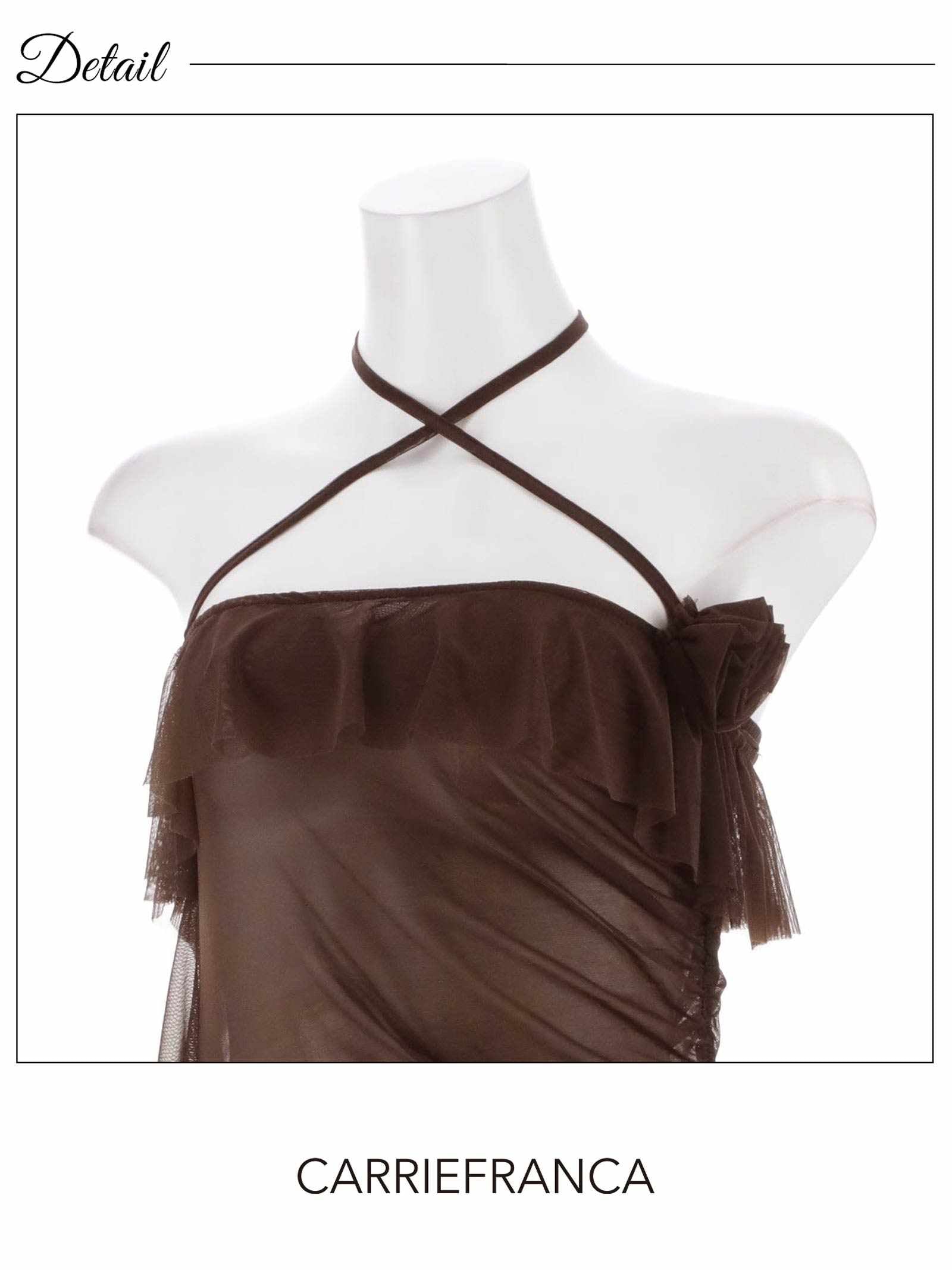 9/15新作![CARRIEFRANCA]クロスホルターフリルベビードール