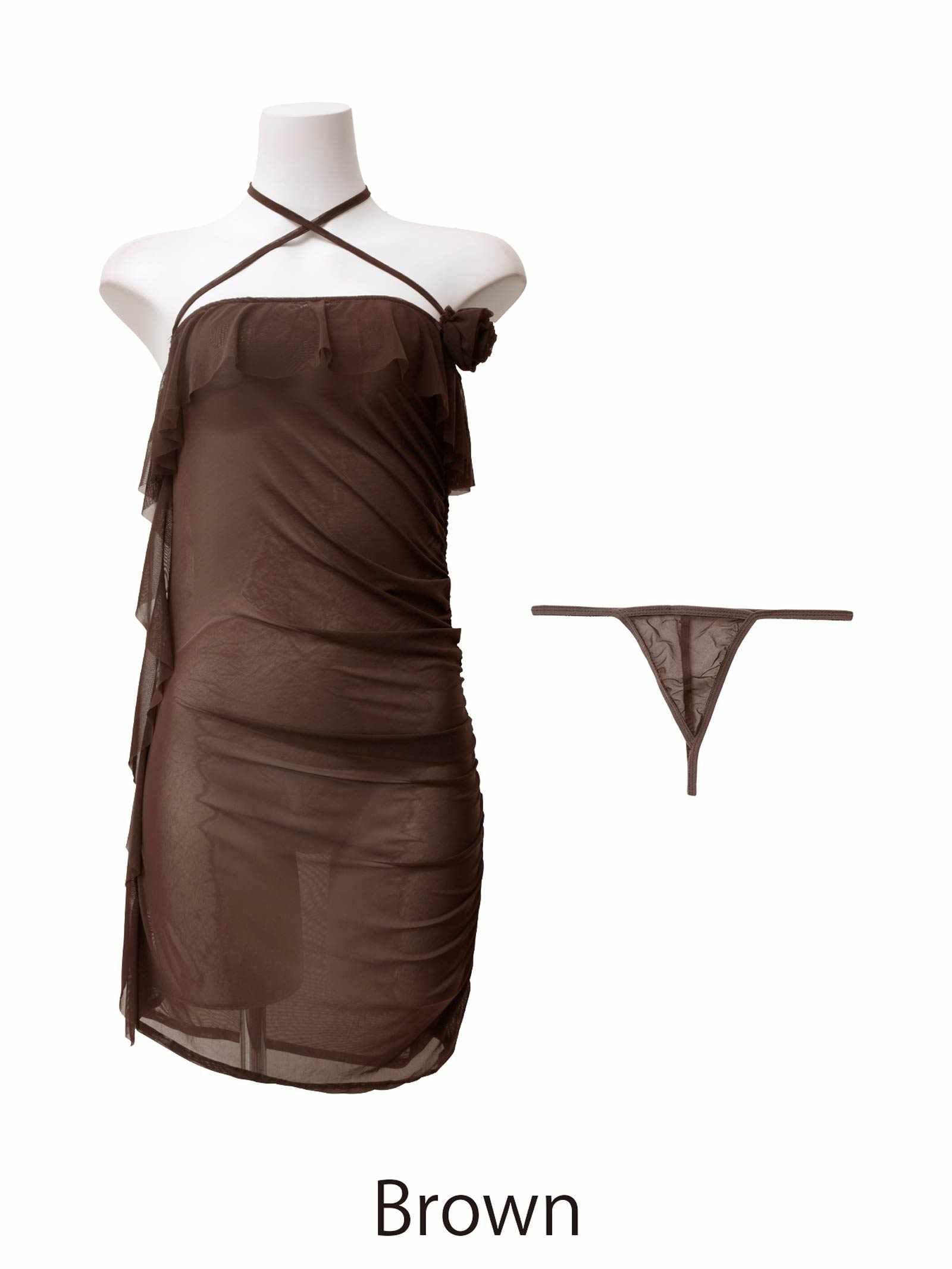 9/15新作![CARRIEFRANCA]クロスホルターフリルベビードール