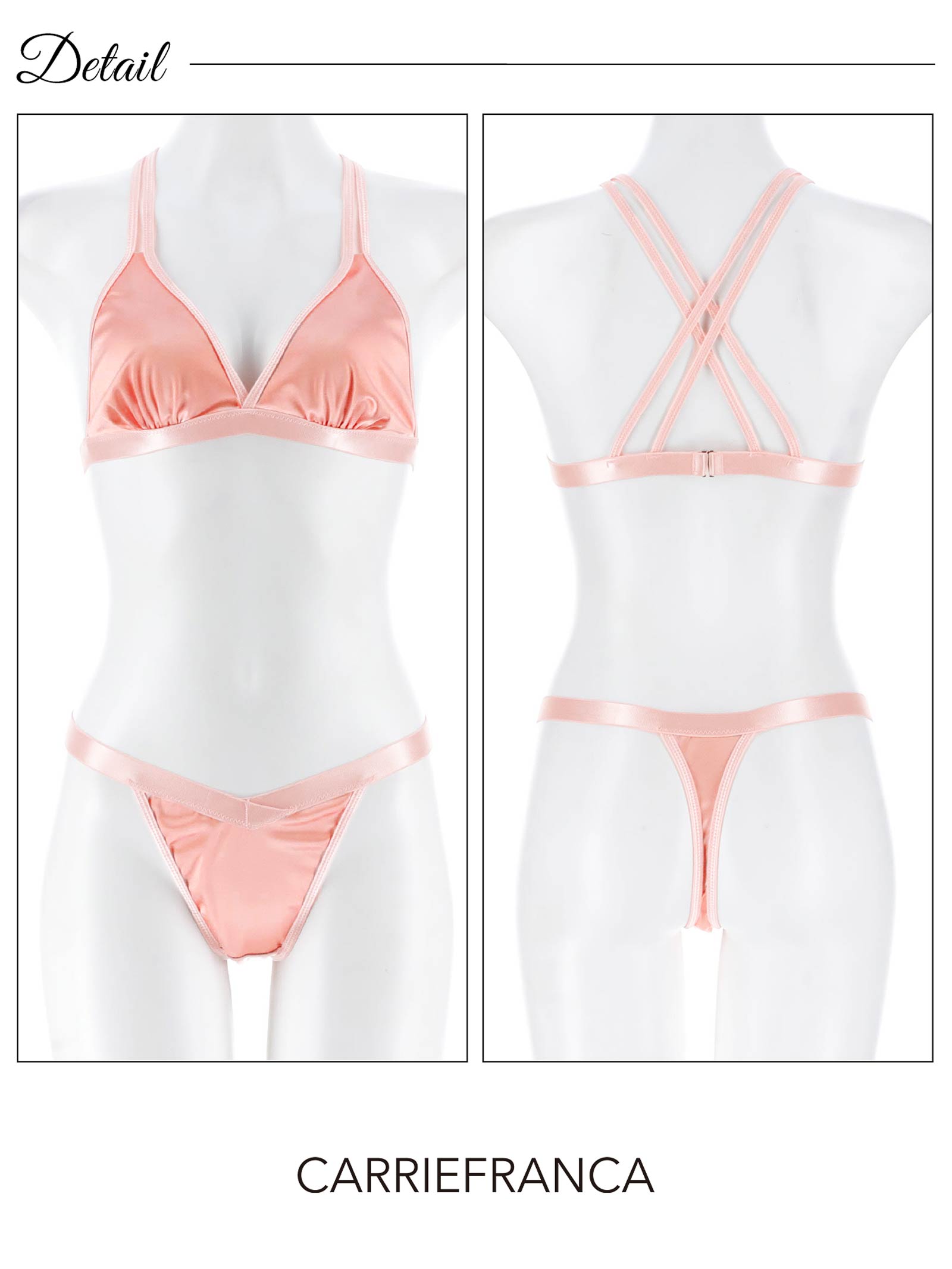 [CARRIEFRANCA]バッククロスサテンブラセット