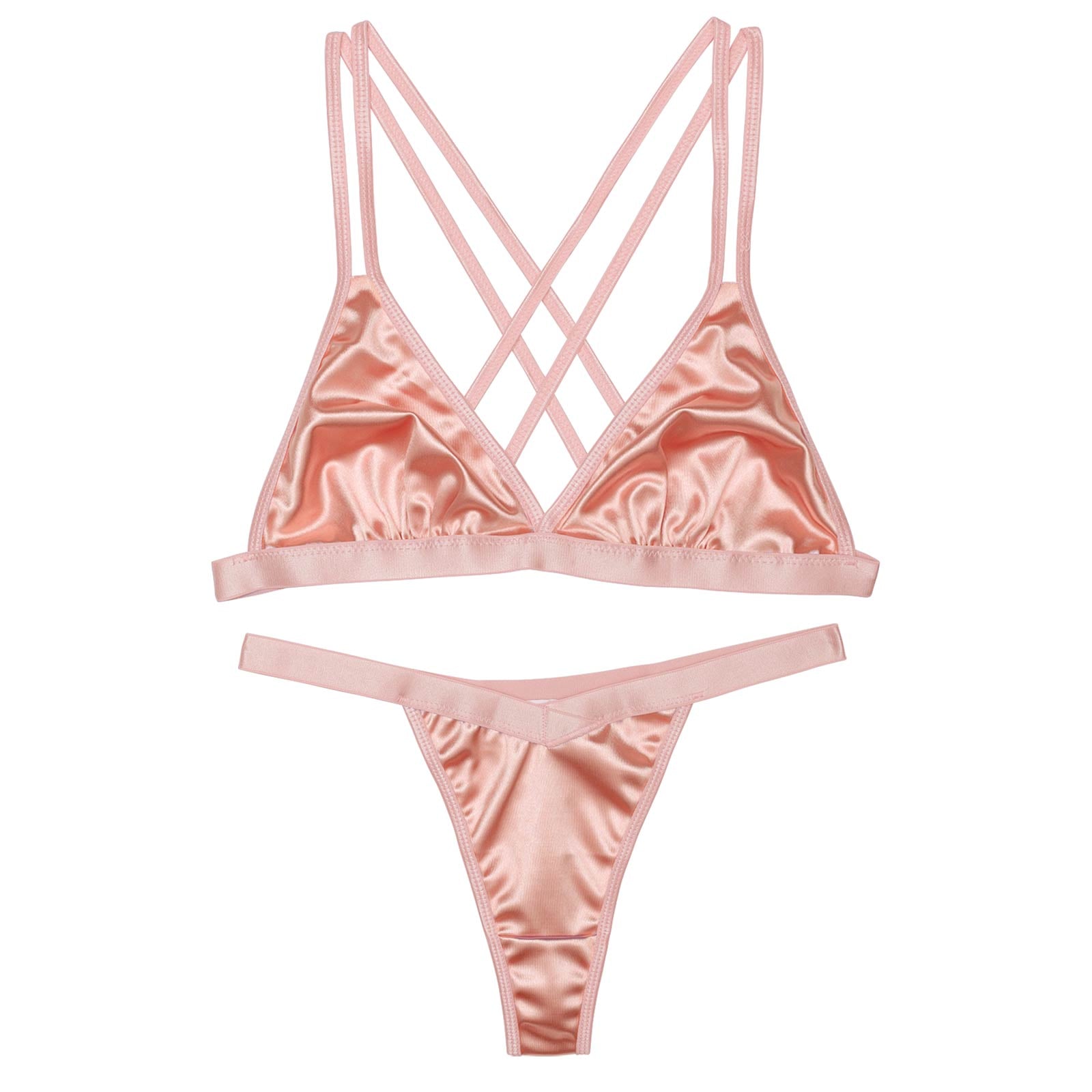 [CARRIEFRANCA]バッククロスサテンブラセット