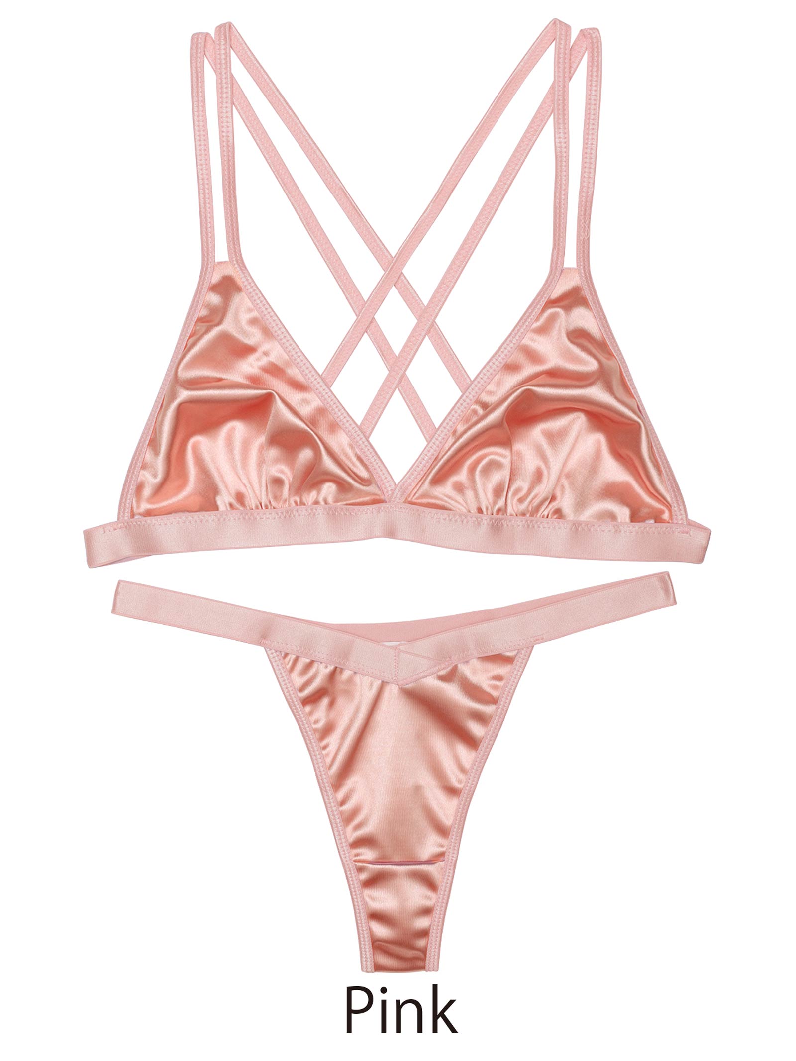 [CARRIEFRANCA]バッククロスサテンブラセット