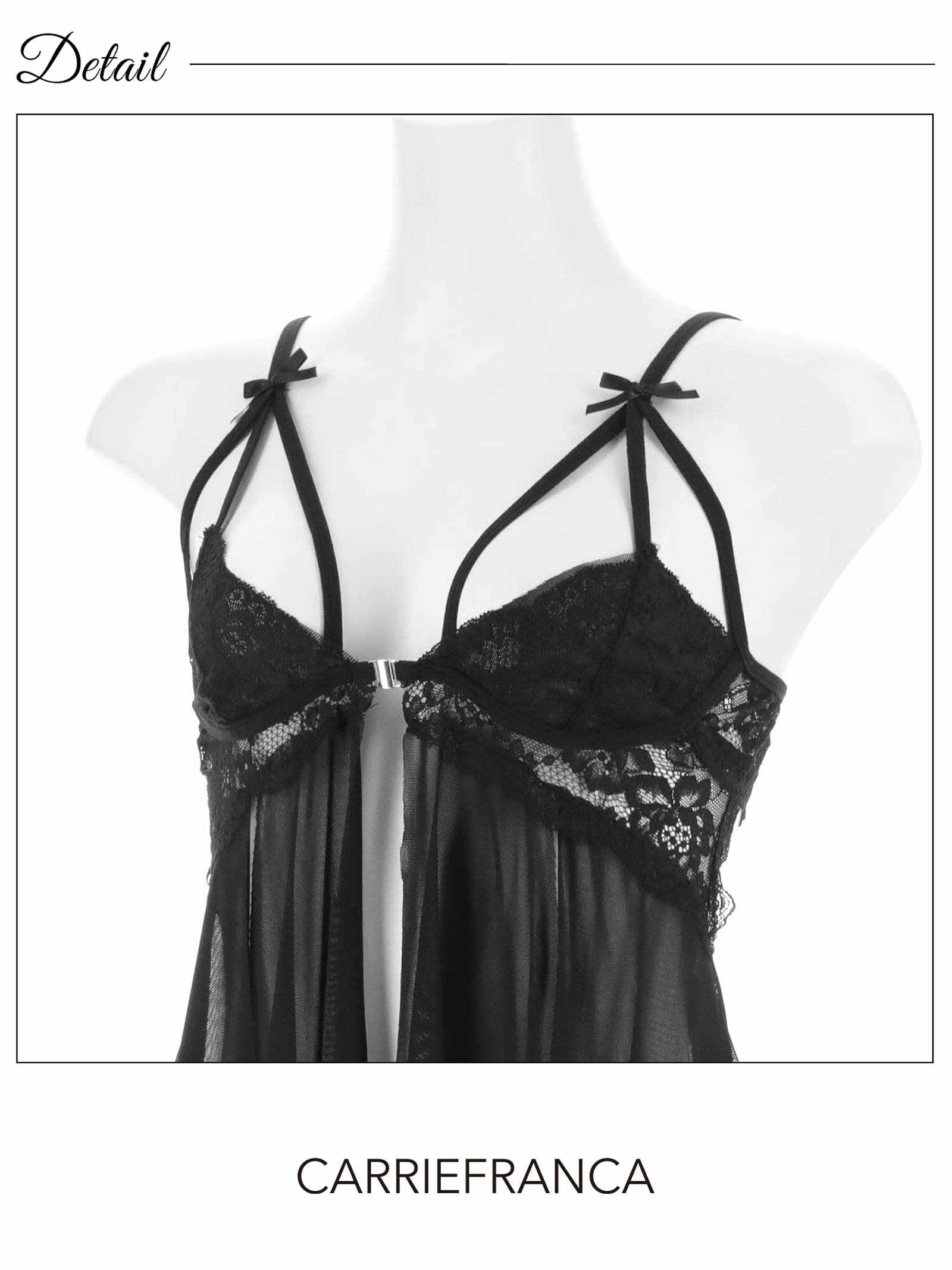 10/15新作![CARRIEFRANCA]ノーブルリボンコードベビードール