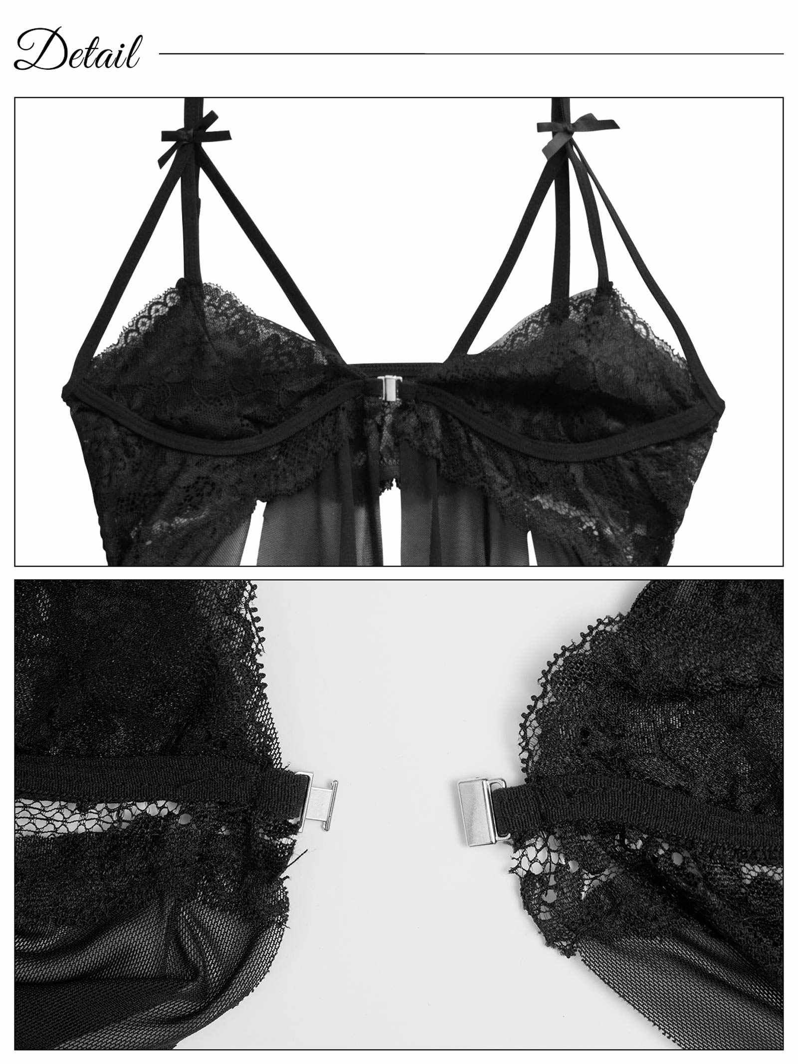 10/15新作![CARRIEFRANCA]ノーブルリボンコードベビードール