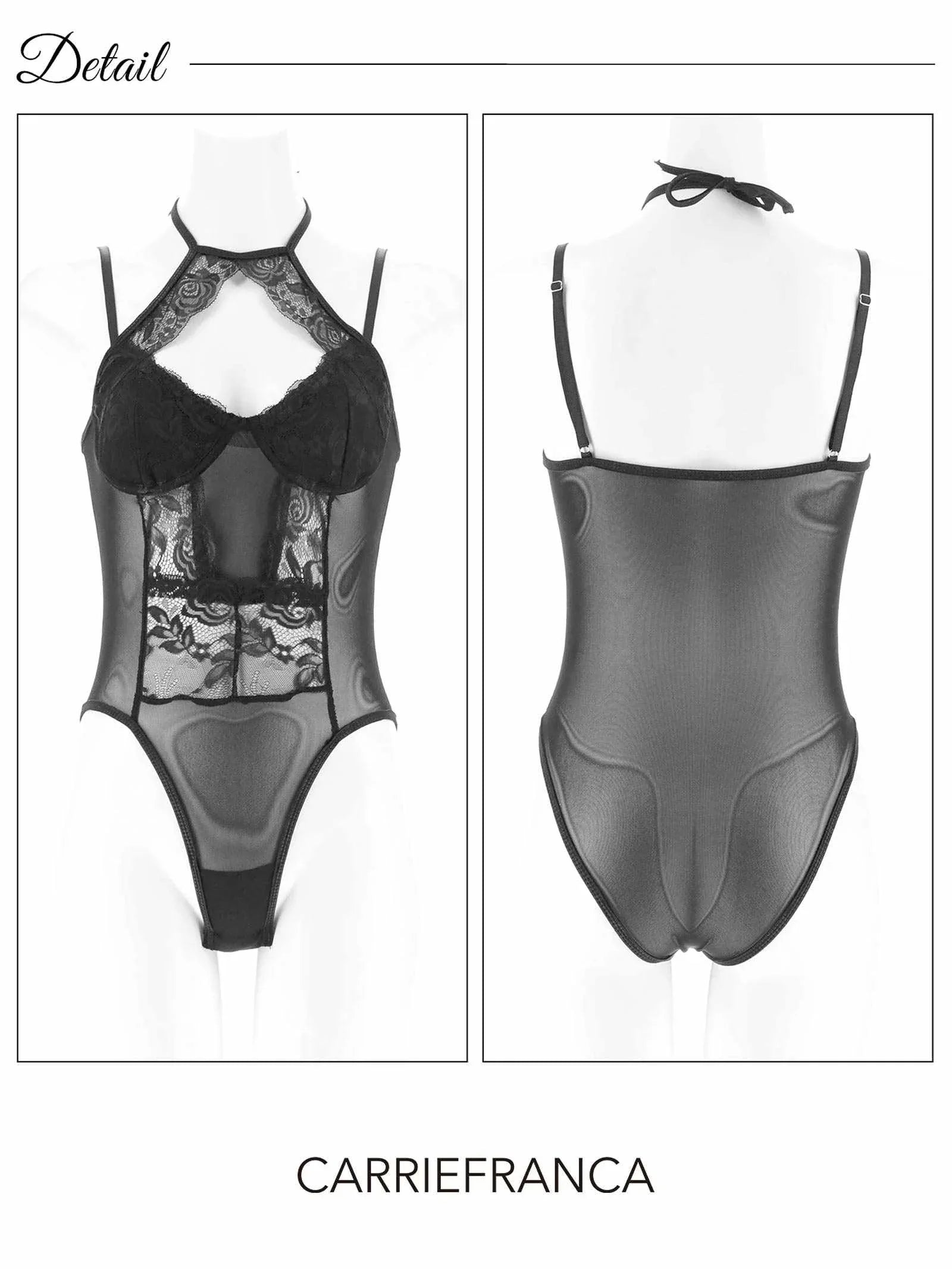 10/29新作![CARRIEFRANCA]シースルーホルターレーシィベビードール