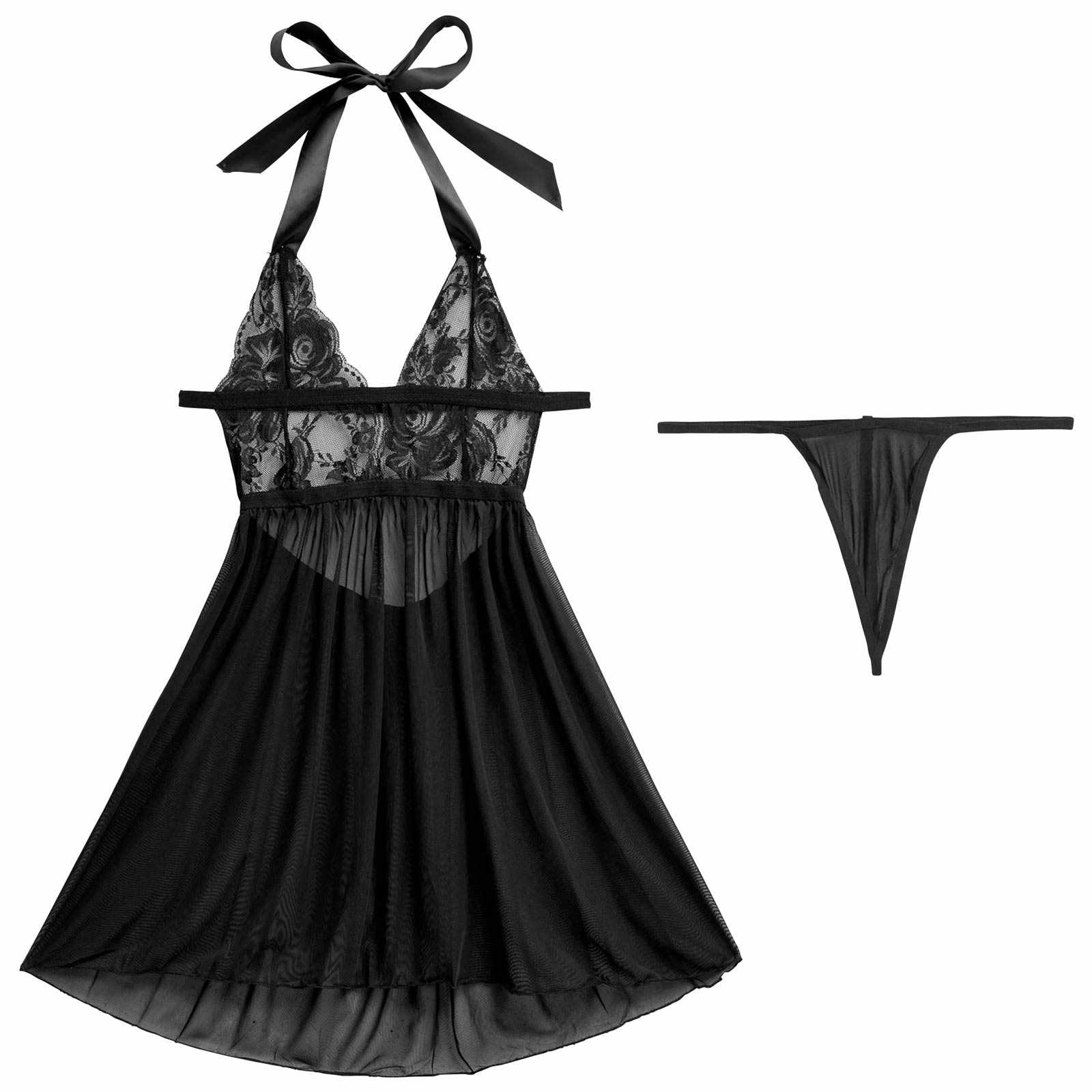 10/24新作![CARRIEFRANCA]ブルーミングリボンホルターベビードール