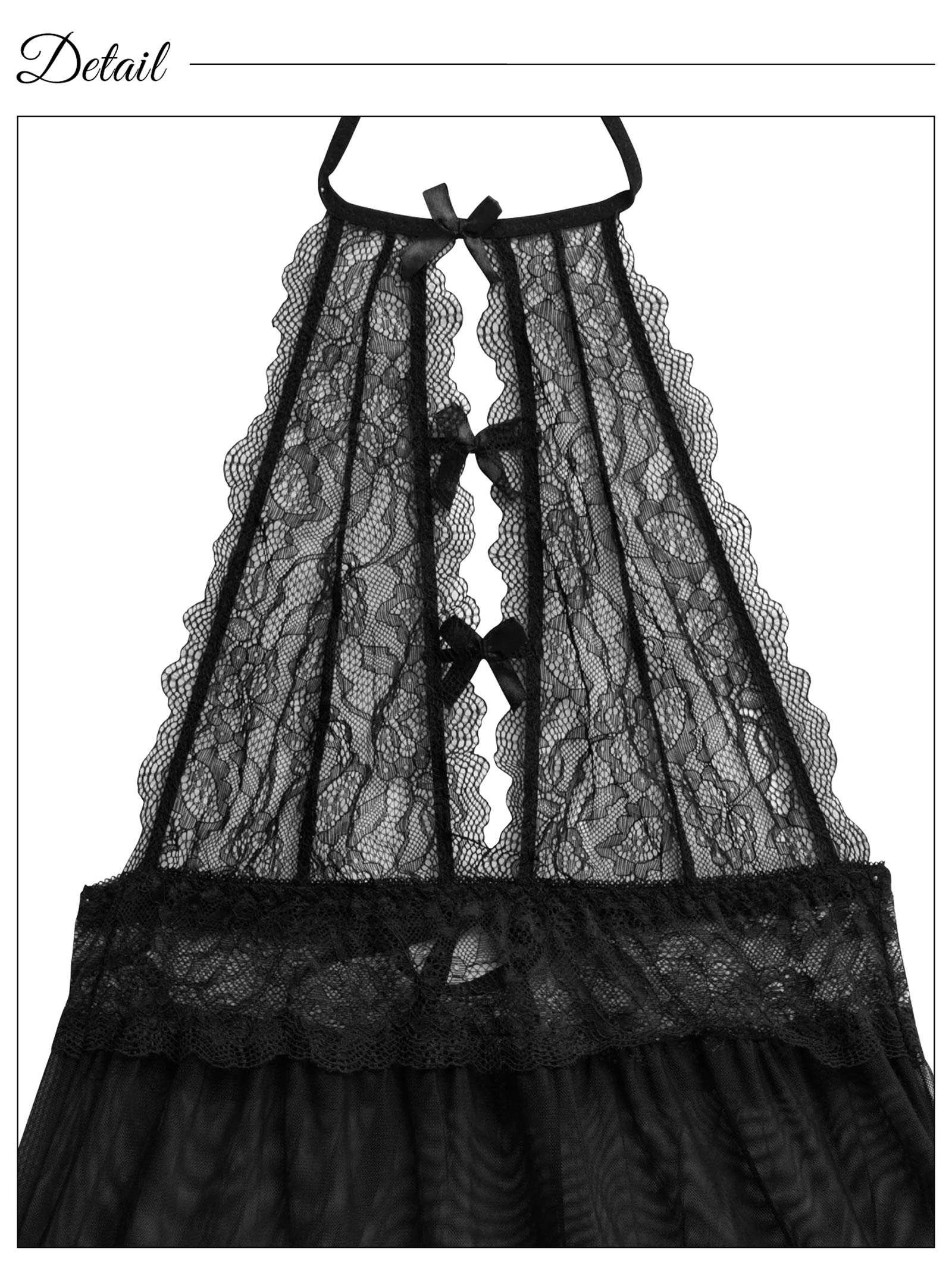 11/17新作![CARRIEFRANCA]ホルターレースカットリボンベビードール