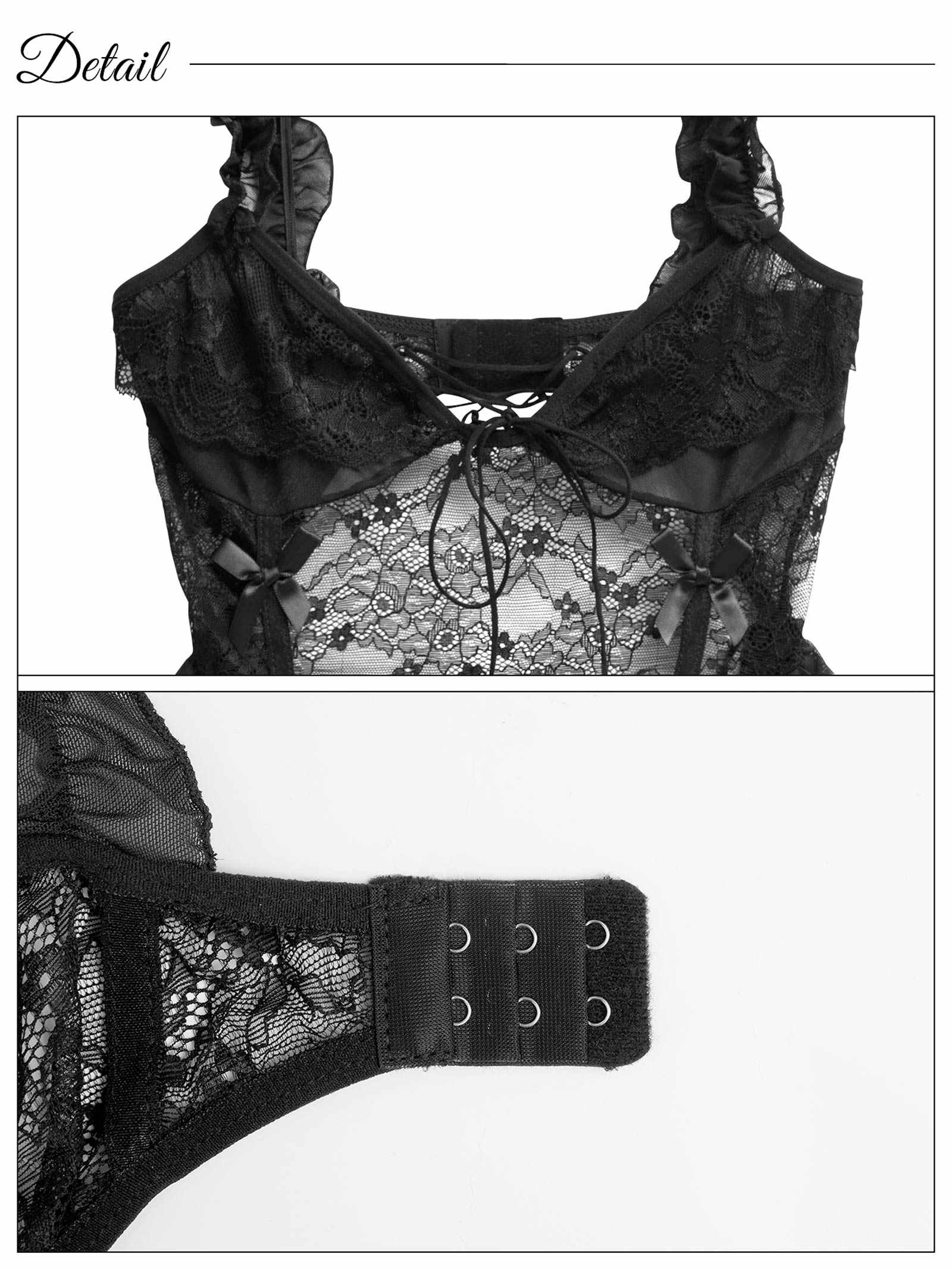 11/21新作![CARRIEFRANCA]ドレープシフォン編み上げベビードール