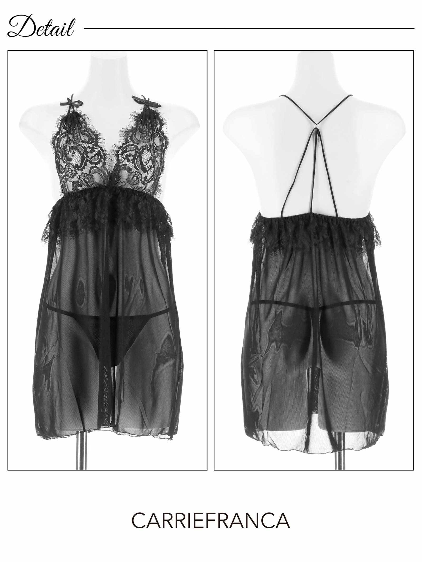 12/1新作![CARRIEFRANCA]ダークロマンスレーシィベビードール