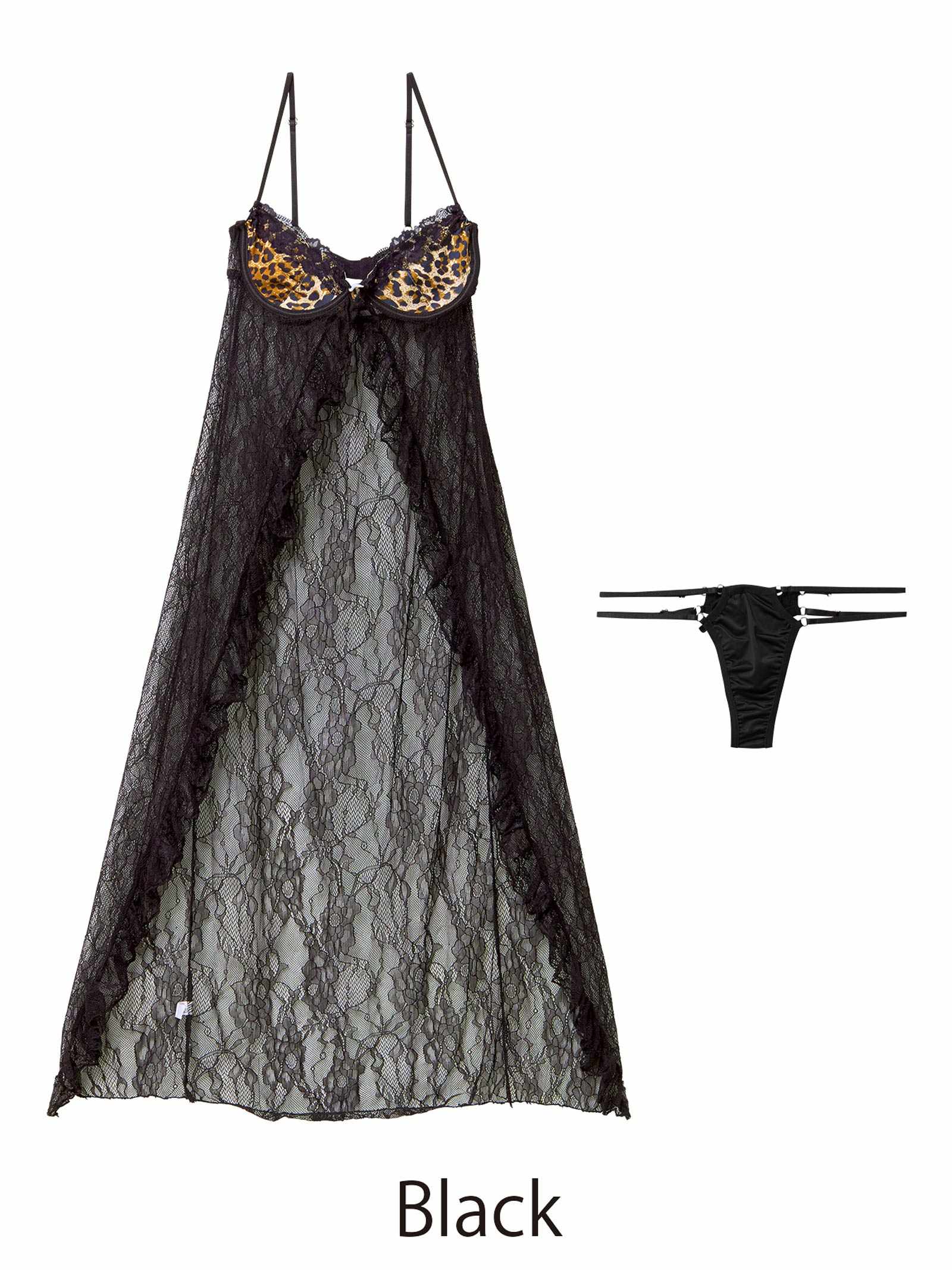 12/10新作![CARRIEFRANCA]レオパードシアーリュクスベビードール