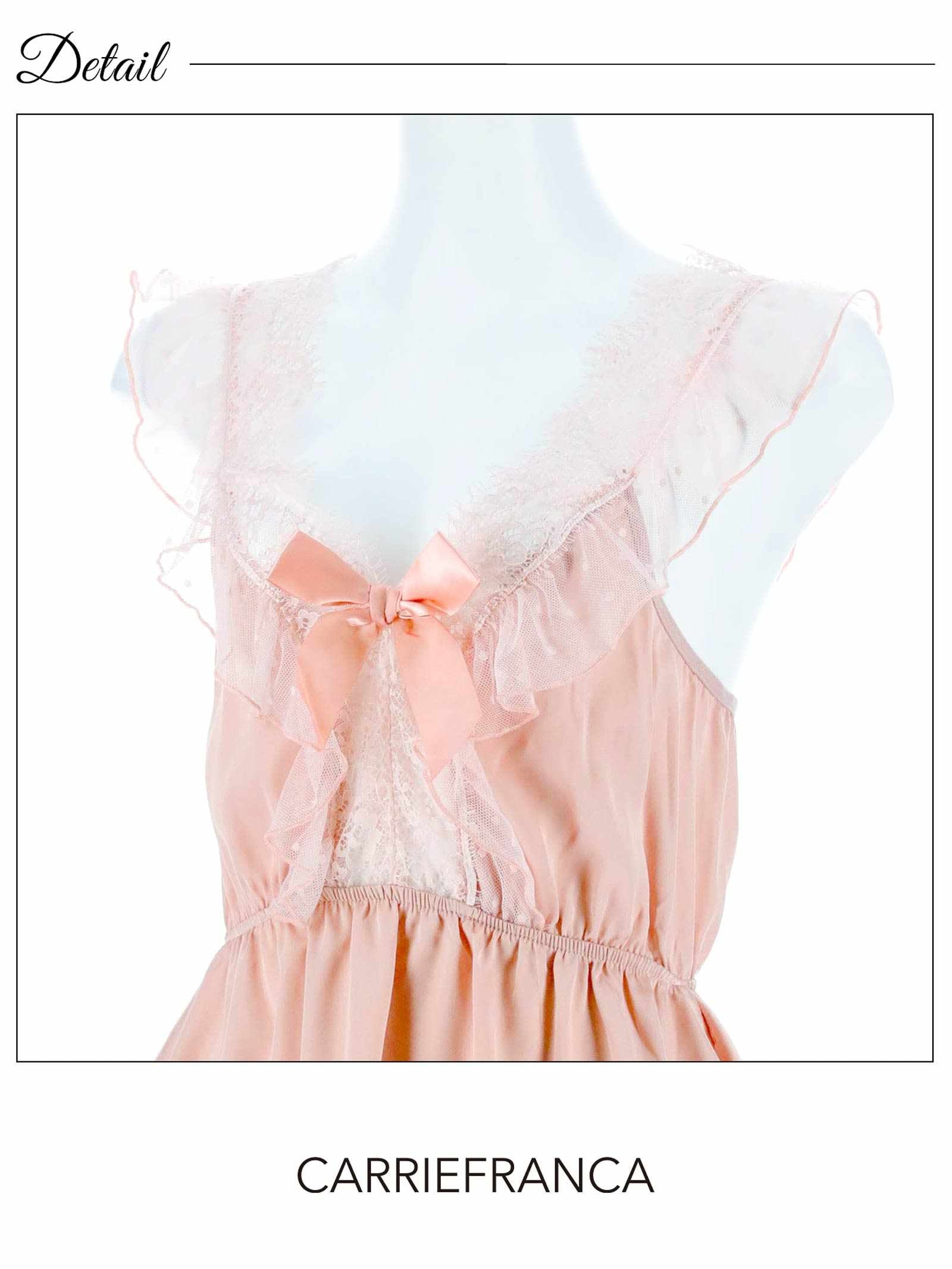 12/5新作![CARRIEFRANCA]チュールドットミニョンベビードール