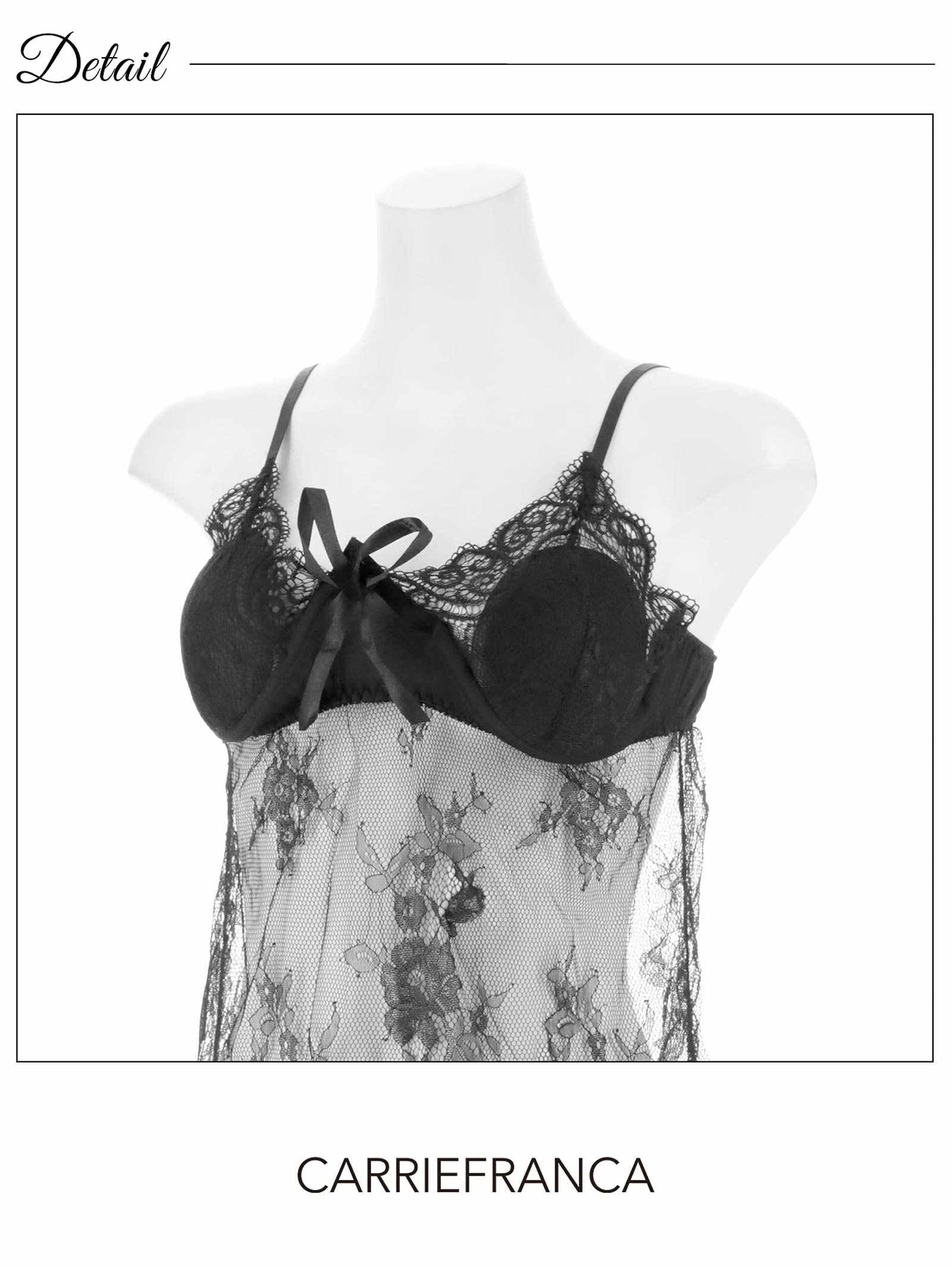 12/17新作![CARRIEFRANCA]シアーレースヌーディーベビードール