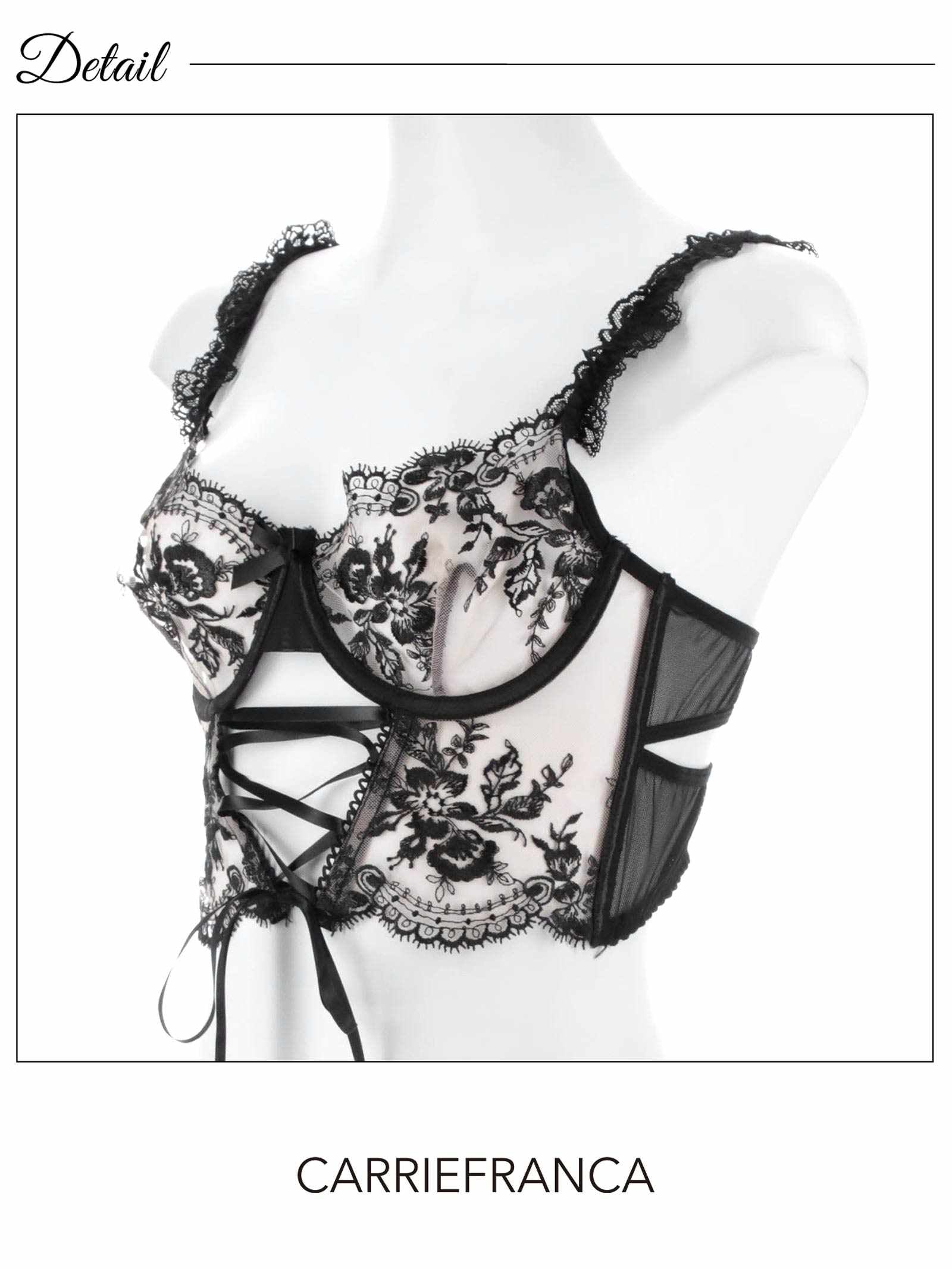 1/9新作![CARRIEFRANCA]レースアップフラワービスチェブラセット