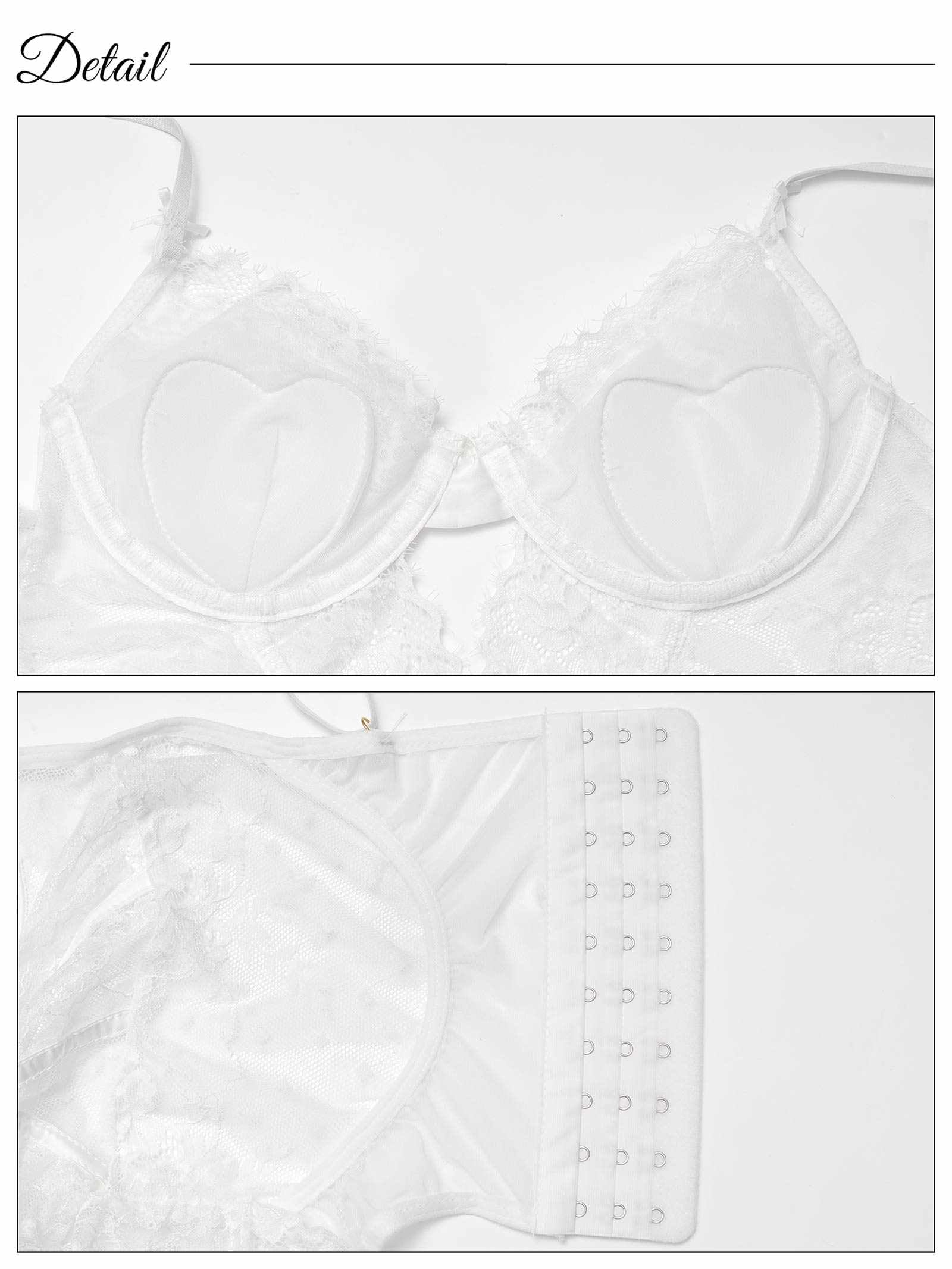 3/9新作![CARRIEFRANCA]ドレッシーレースビスチェブラセット